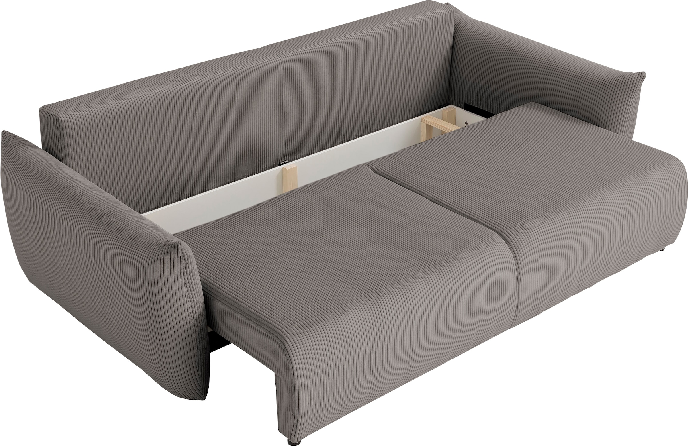 INOSIGN 3-Sitzer »MAVAS Schlafsofa mit Bettkasten«, ca.240/108cm (Liegefläche 212/145 cm), Cord, Chenille, Struktur