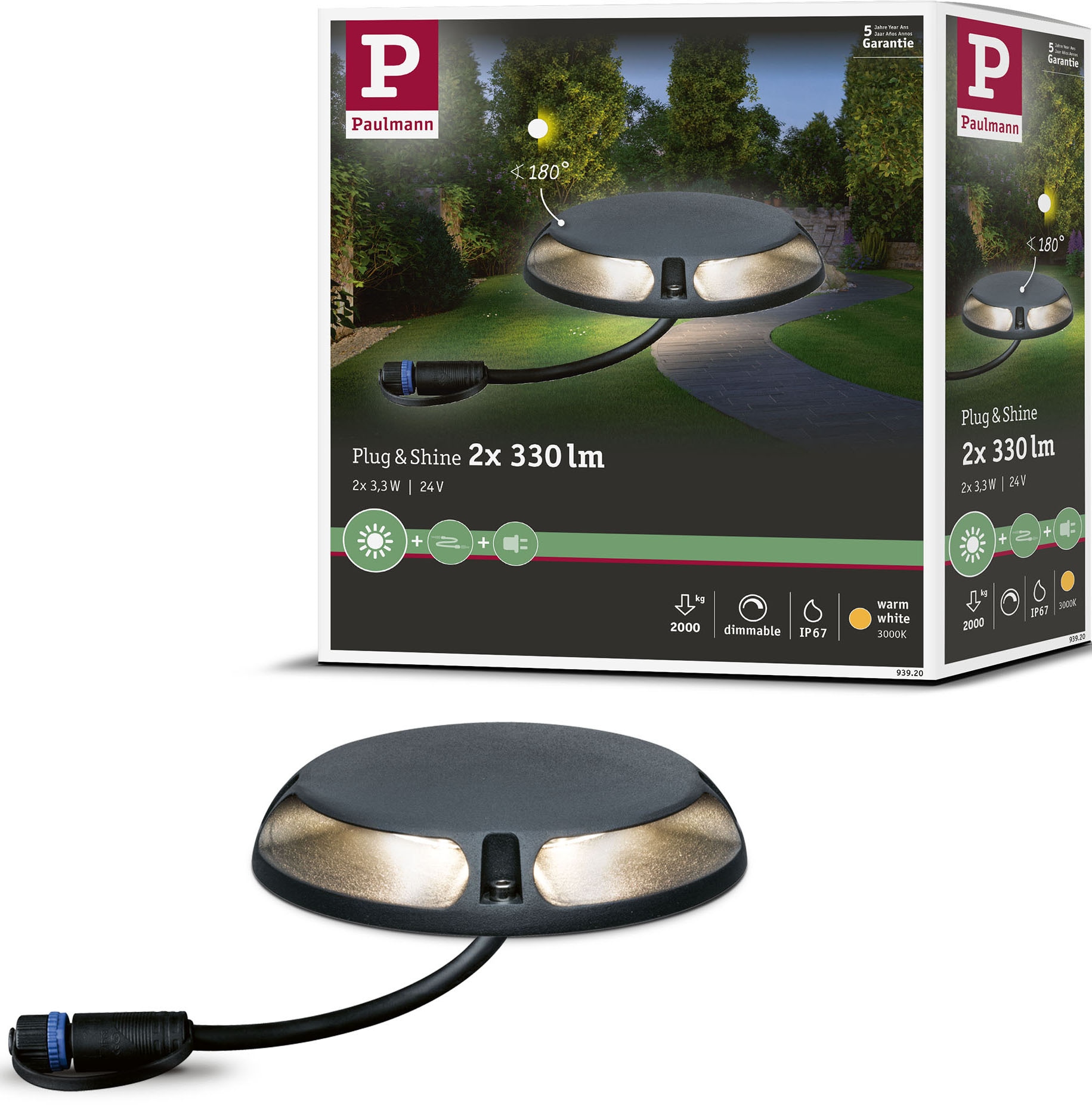 LED Sockelleuchte »Plug & Shine«, 2 flammig, Leuchtmittel LED-Modul | LED fest...