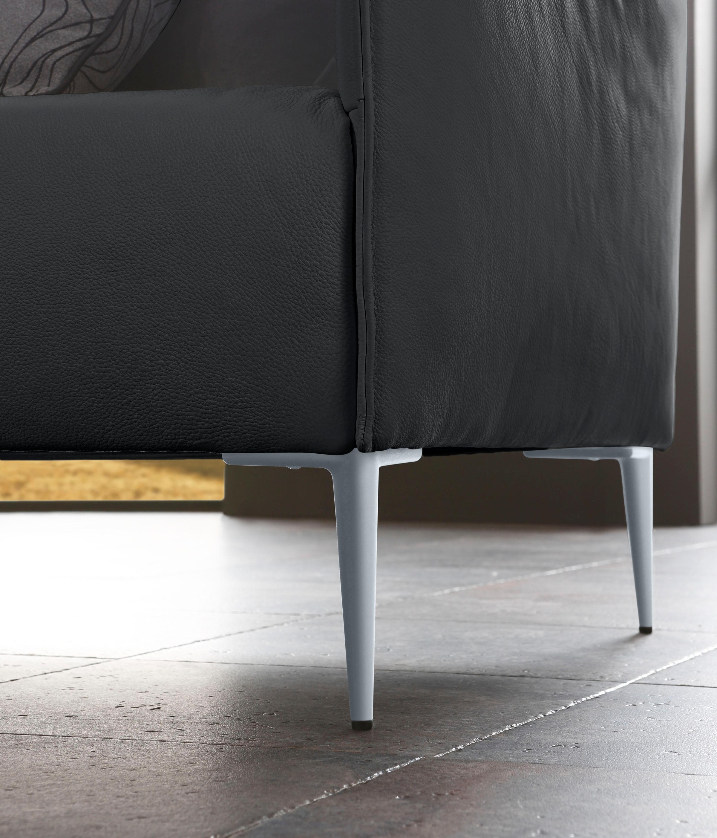 W.SCHILLIG 3-Sitzer »sally Design-Sofa, Loungesofa, bequem, schmale Armlehnen, Breite 224cm« mit Metallfüßen in Silber matt, Breite 224 cm