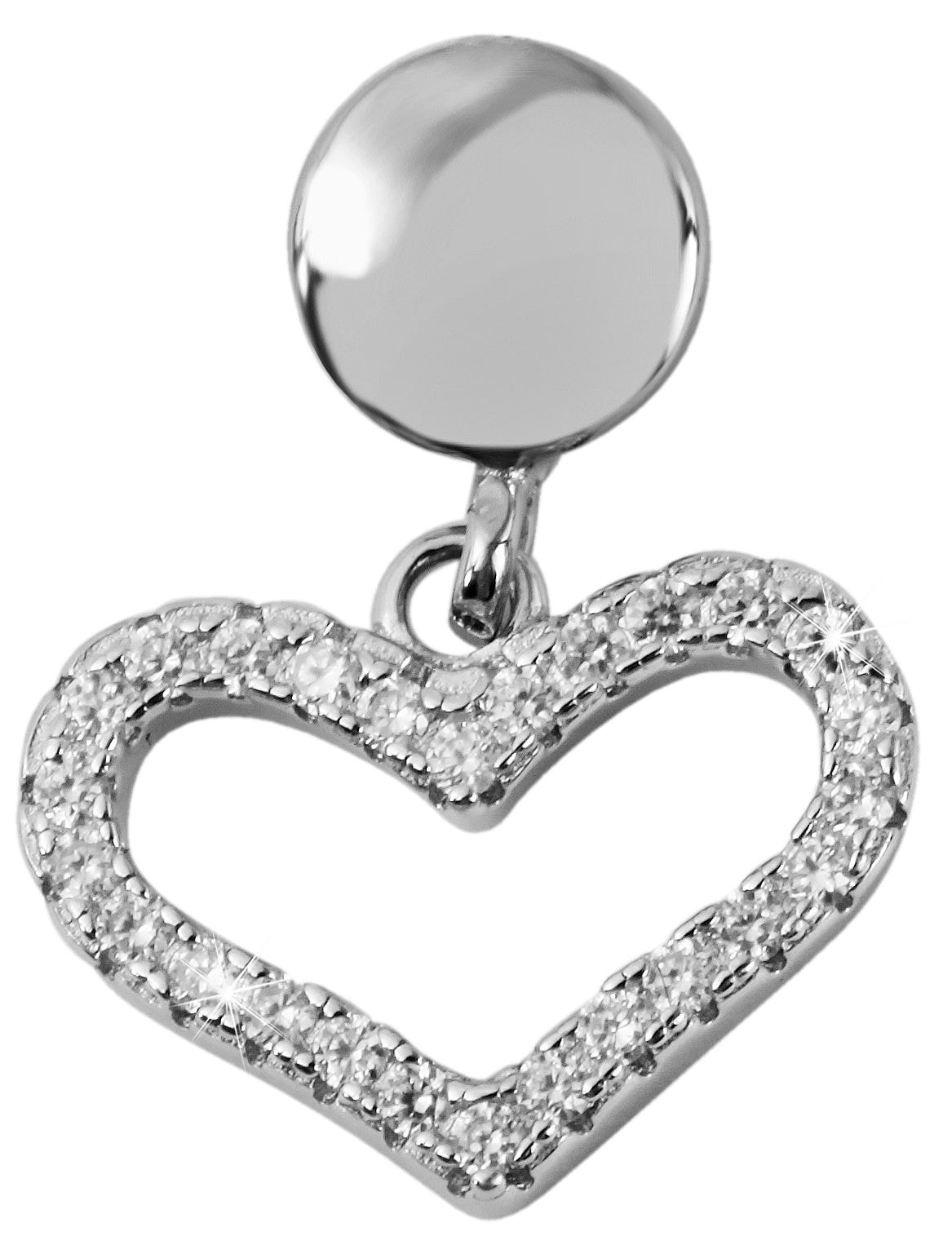 Adelia´s Kettenanhänger »Damen Anhänger ¿ Herzanhänger aus 925 Silber mit Zirkonia«