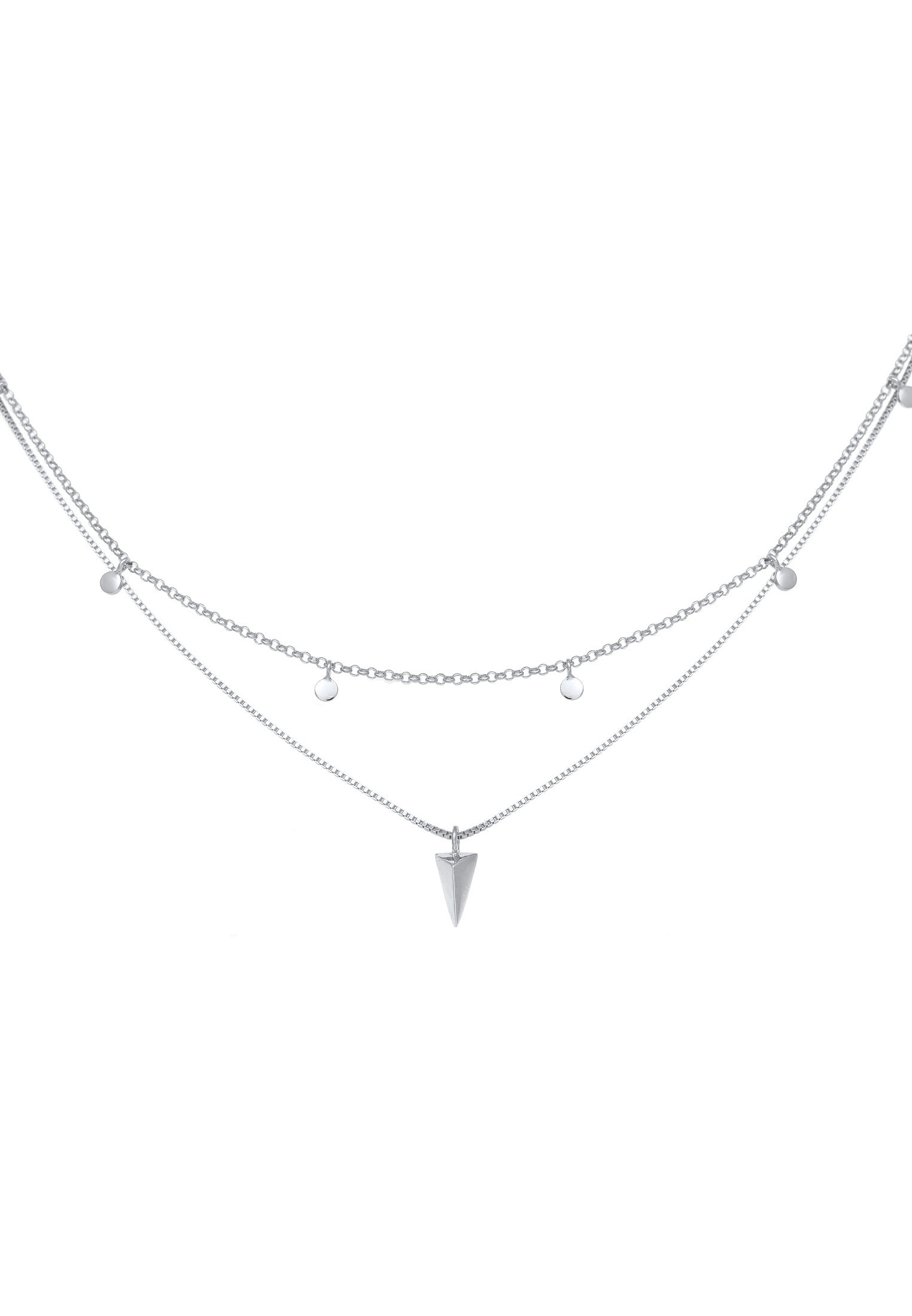 Elli Choker »Halskette Choker Layer Disc Rund Dreieck Design 925 Silber«