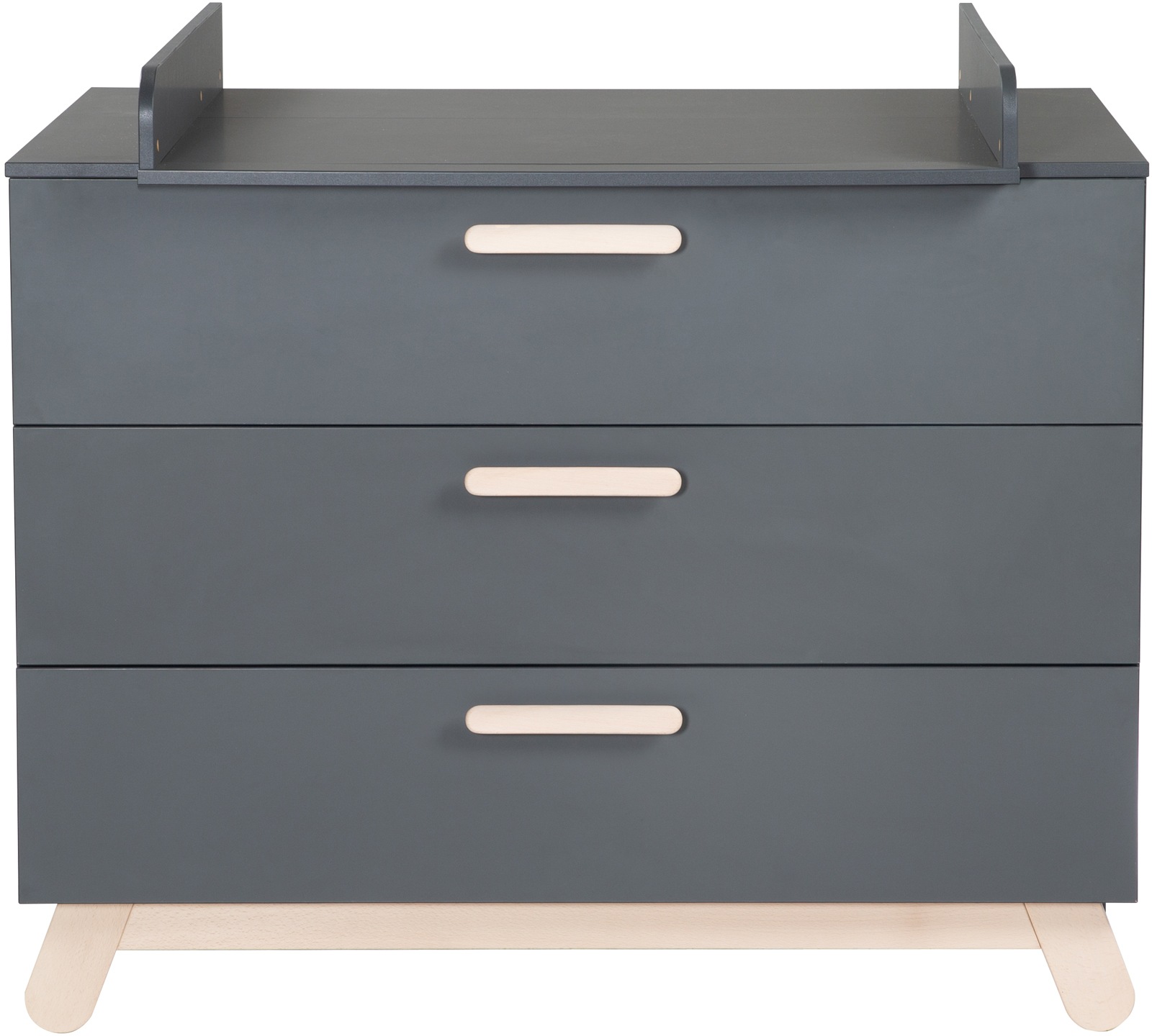 roba® Wickelkommode »Jara, Anthrazit«, bis 15 kg, mit Füßen und Griffen aus massiver Buche; Made in Europe, 117 cm