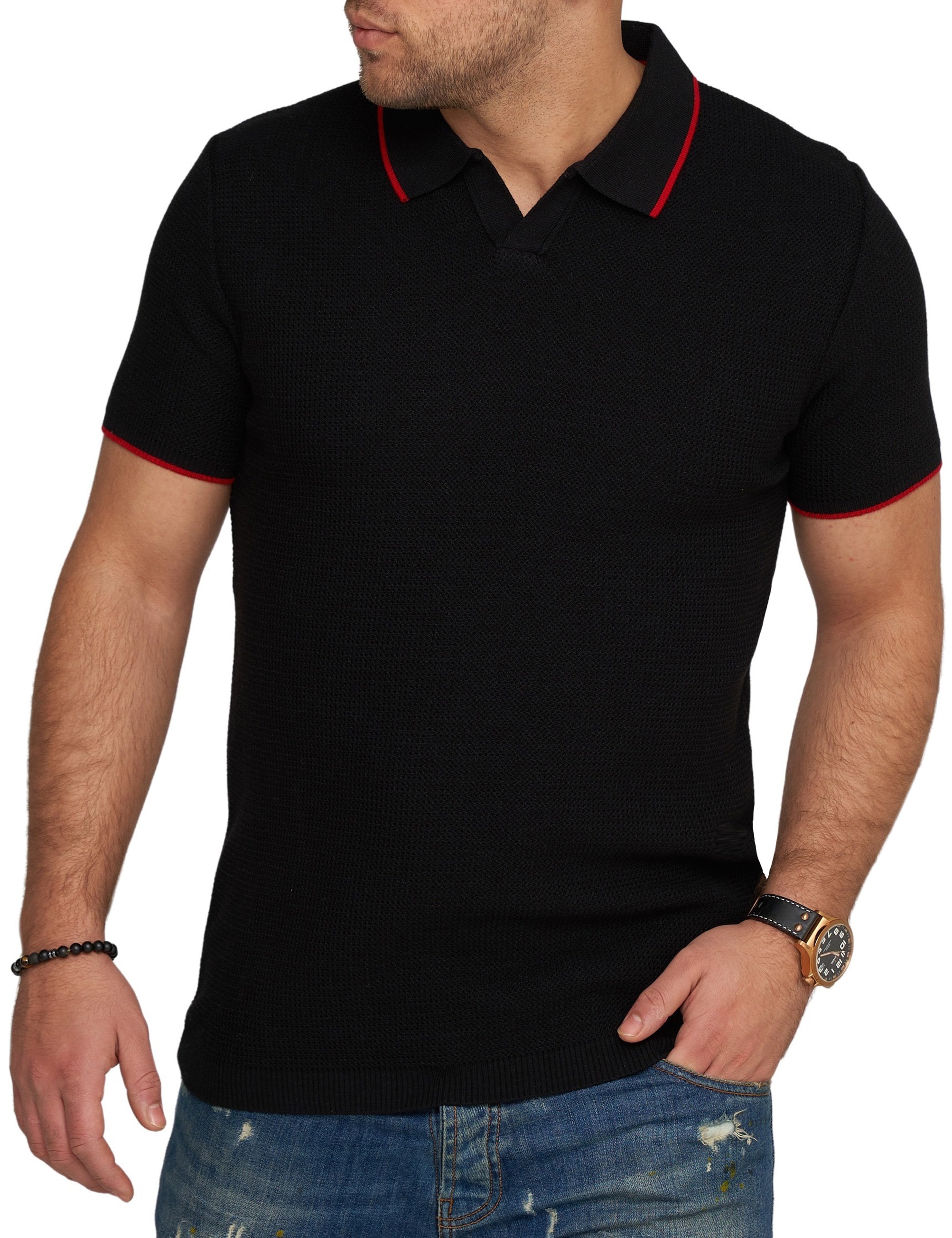 CARISMA Poloshirt »CARISMA Poloshirt CRCANOAS« Strick Kurzarm Polo T-Shirt