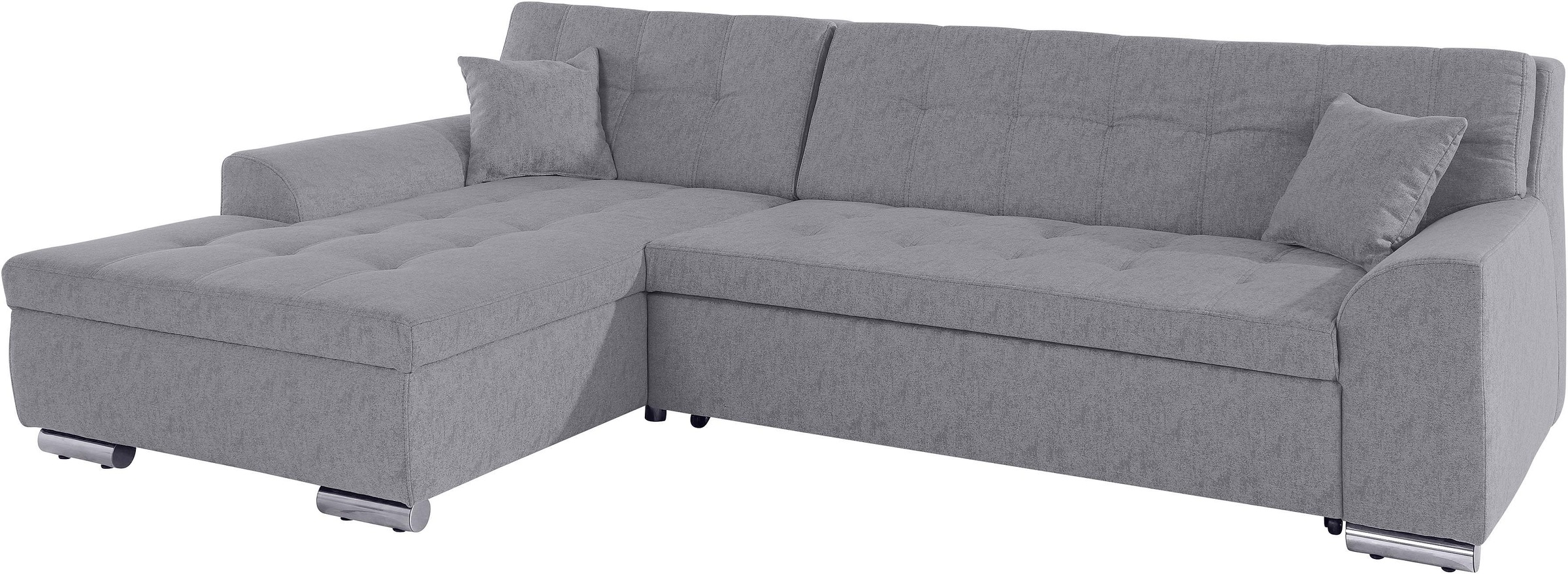DOMO collection Ecksofa »Aversa, moderne Steppung im Sitz und Rücken, geschwungene Armlehnen,«, L-Form, wahlweise mit Bettfunktion