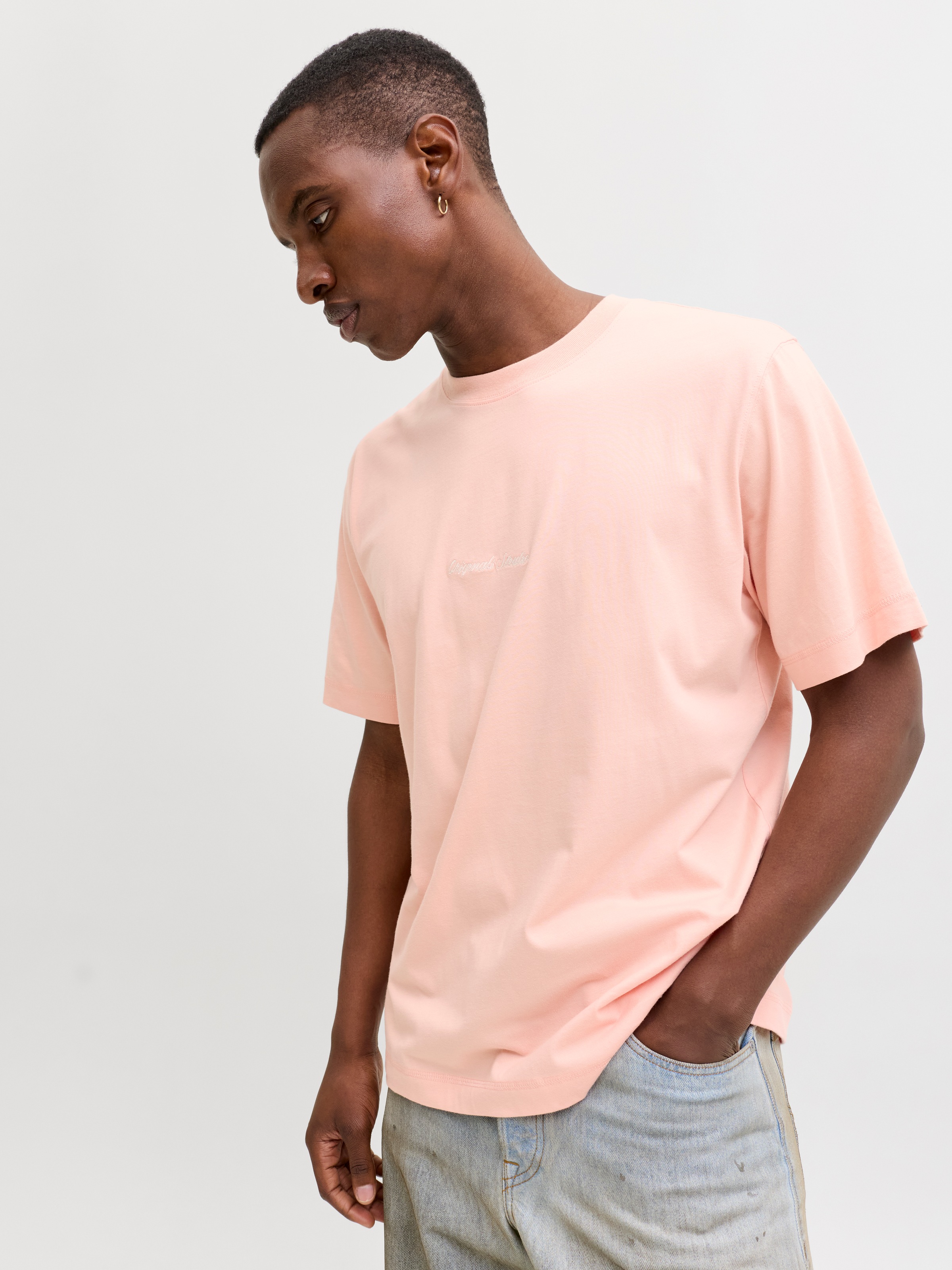 Jack & Jones Kurzarmshirt »JORNORREBRO EMB TEE SS CREW NECK NOOS« mit Logo Print