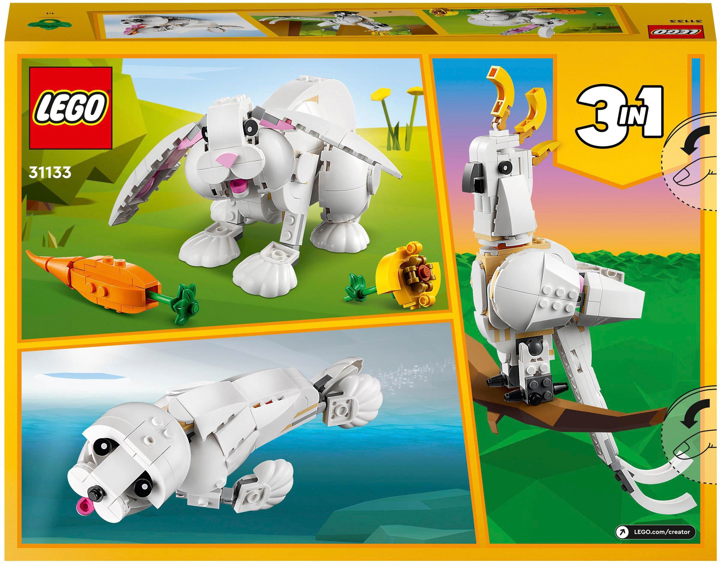 LEGO® Konstruktionsspielsteine »Weißer Hase (31133), LEGO® Creator 3in1«, (258 St.), Made in Europe