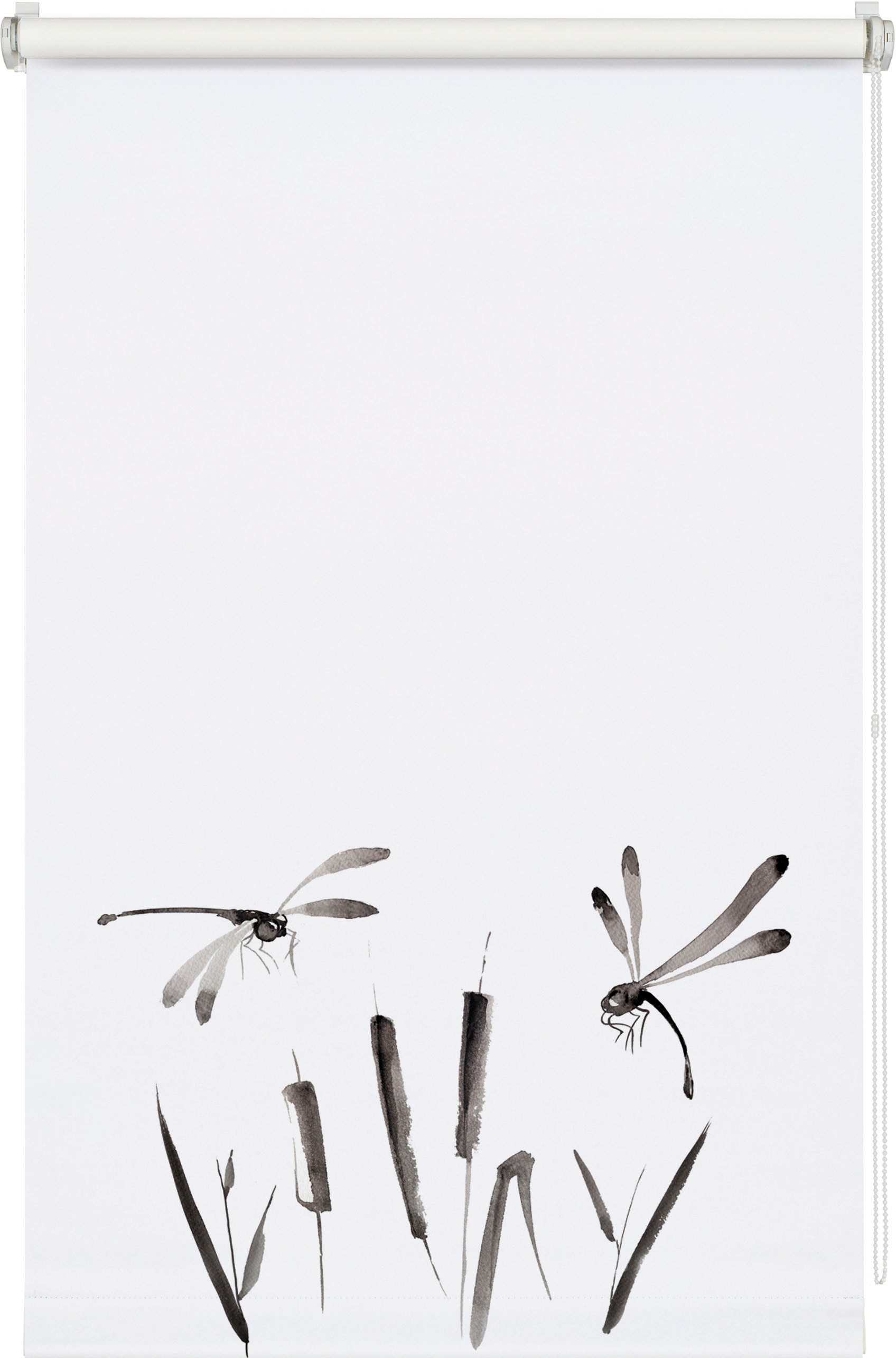 GARDINIA Seitenzugrollo »weiß / Dekor« blickdicht Sichtschutz ohne Bohren freihängend Klemmträger mit Feststellschraube