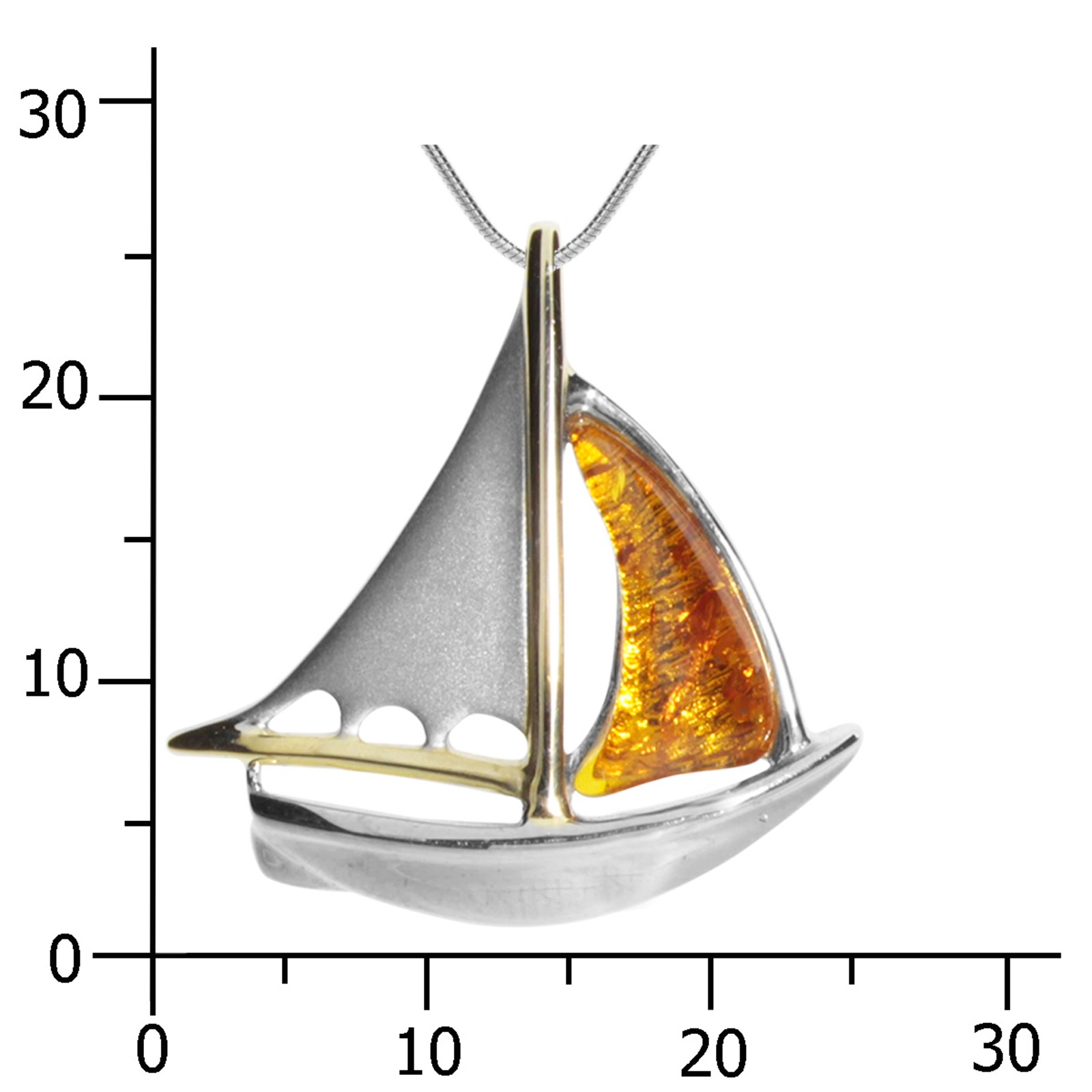 OSTSEE-SCHMUCK Kette mit Anhänger »- Schiff - Silber 925/000 - Bernstein«