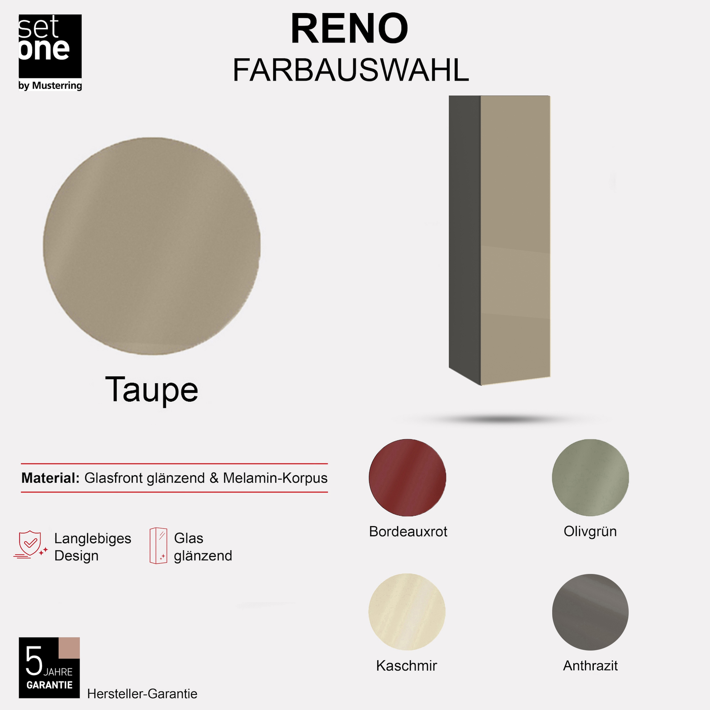 set one by Musterring Hängeschrank »Reno« 1 Stk. tlg. Für vertikale Montage, alternativ waagerecht montierbar