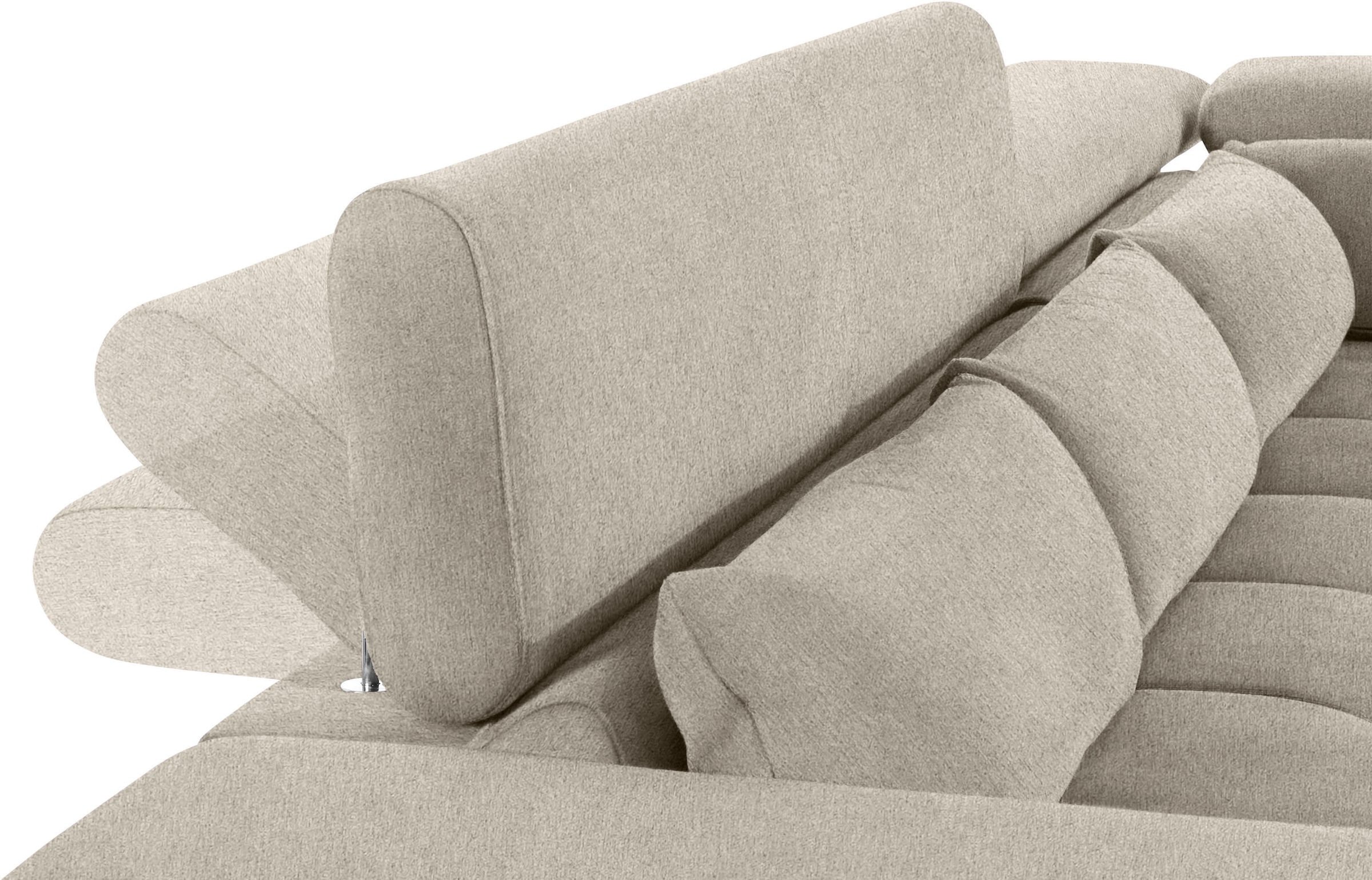 COTTA Ecksofa »Orion L-Form«, mit Kopfteilverstellung & 5 Nierenkissen