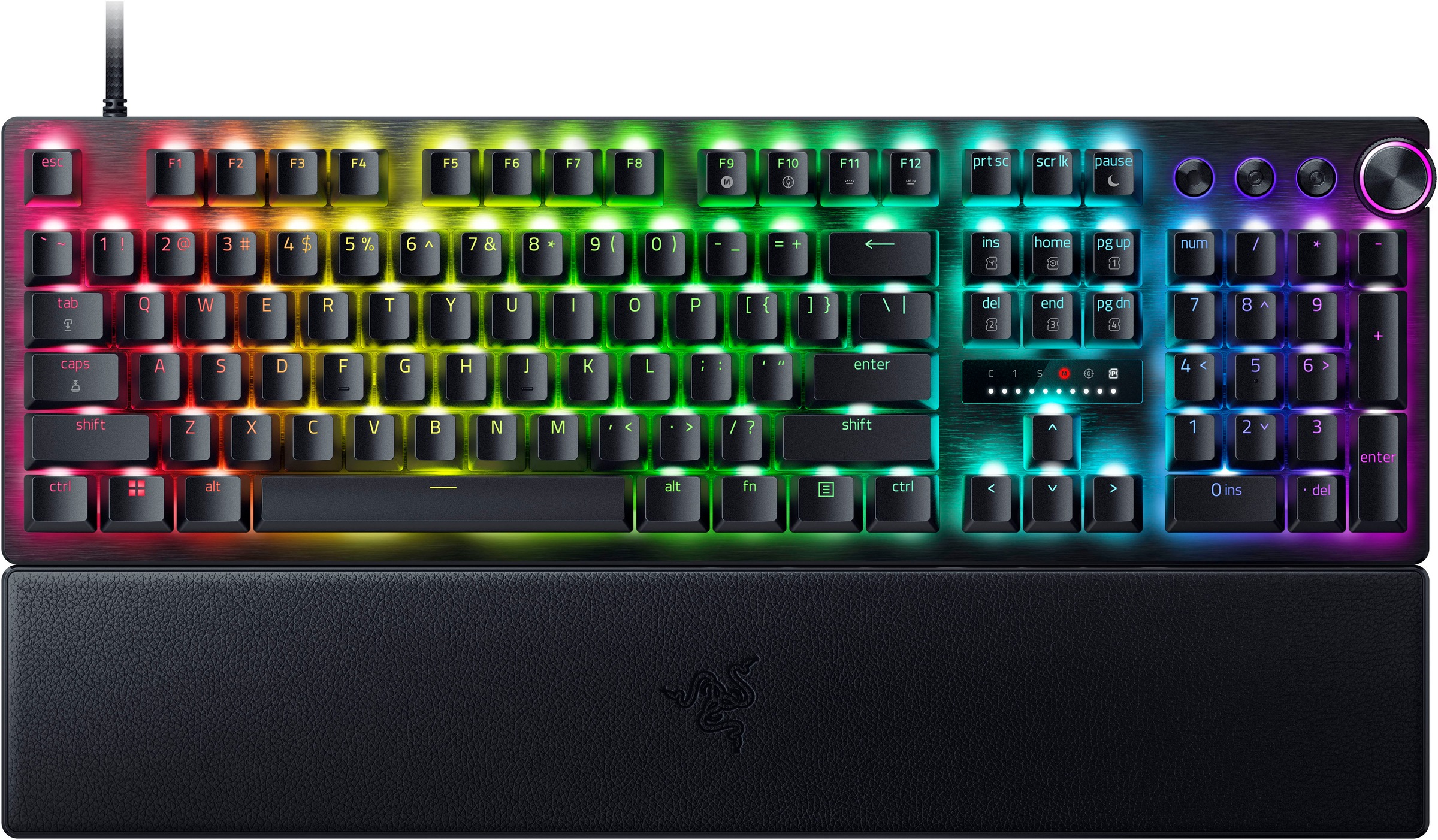 RAZER Gaming-Tastatur »Huntsman V3 Pro DE Layout«, (Funktionstasten-Handgelenkauflage-Makrotasten-Profil-Speicher-USB-Anschluss-Ziffernblock)