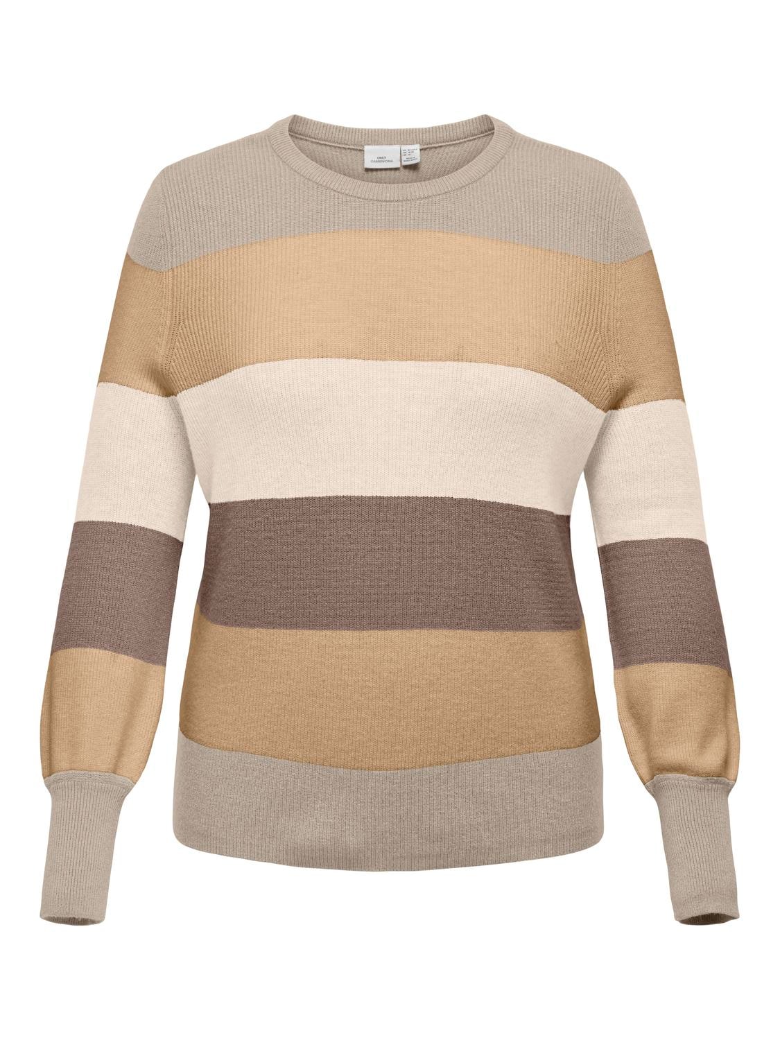 ONLY CARMAKOMA Strickpullover »CARNEW DARIA L/S STRIPE PULLOVER KNT«