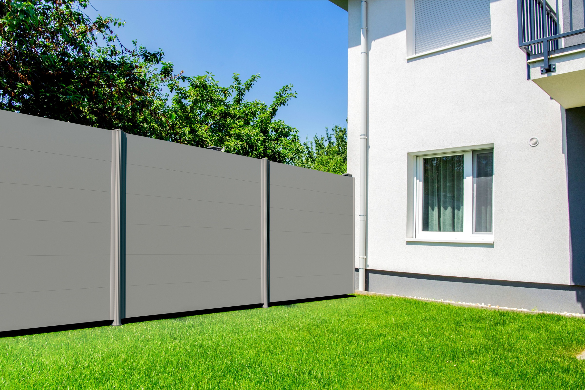 Alberts Dichtzaun »Palitio, Profilhöhe 150 mm« Aluminium, verschiedene Dekore und Längen