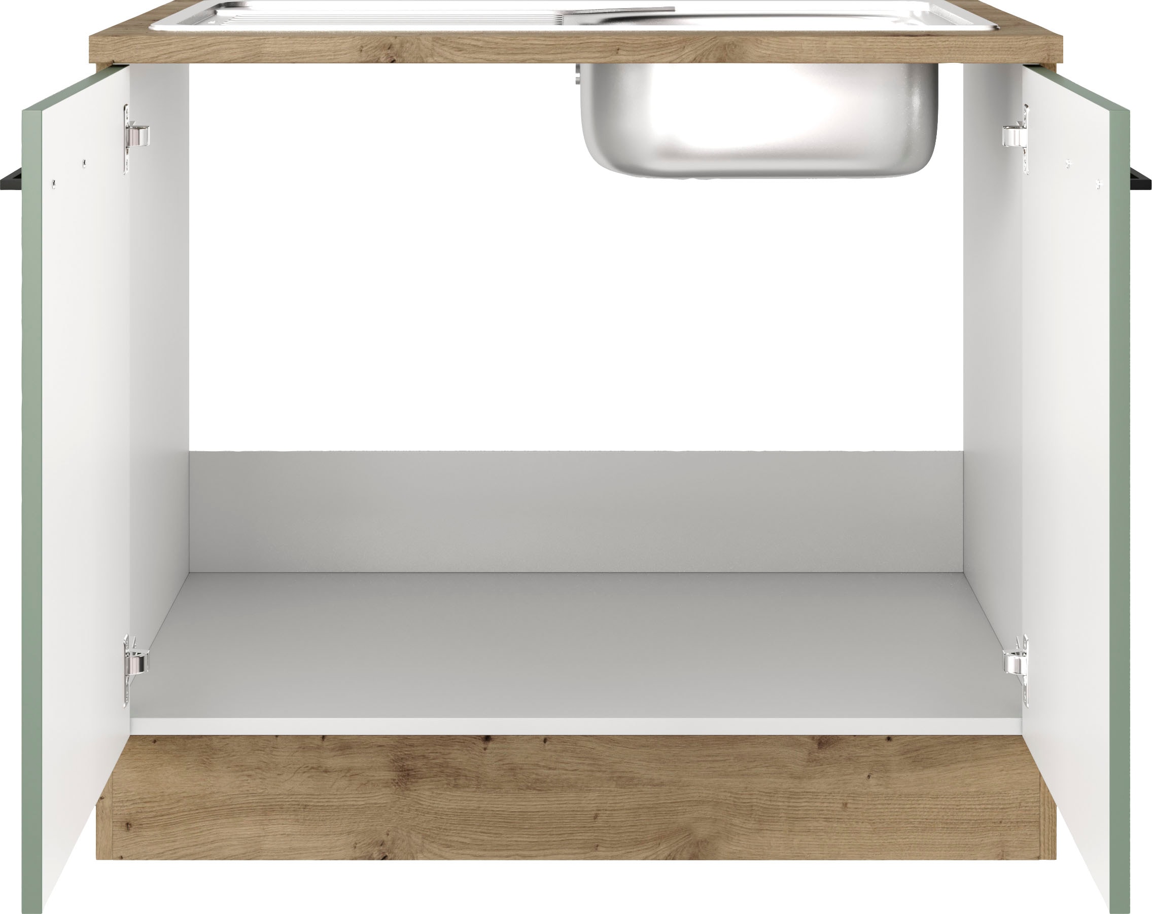 Flex-Well Spülenschrank »Cara«, (2 St.), (B x H x T) 100 x 85 x 60 cm, inkl. Edelstahl-Einbauspüle
