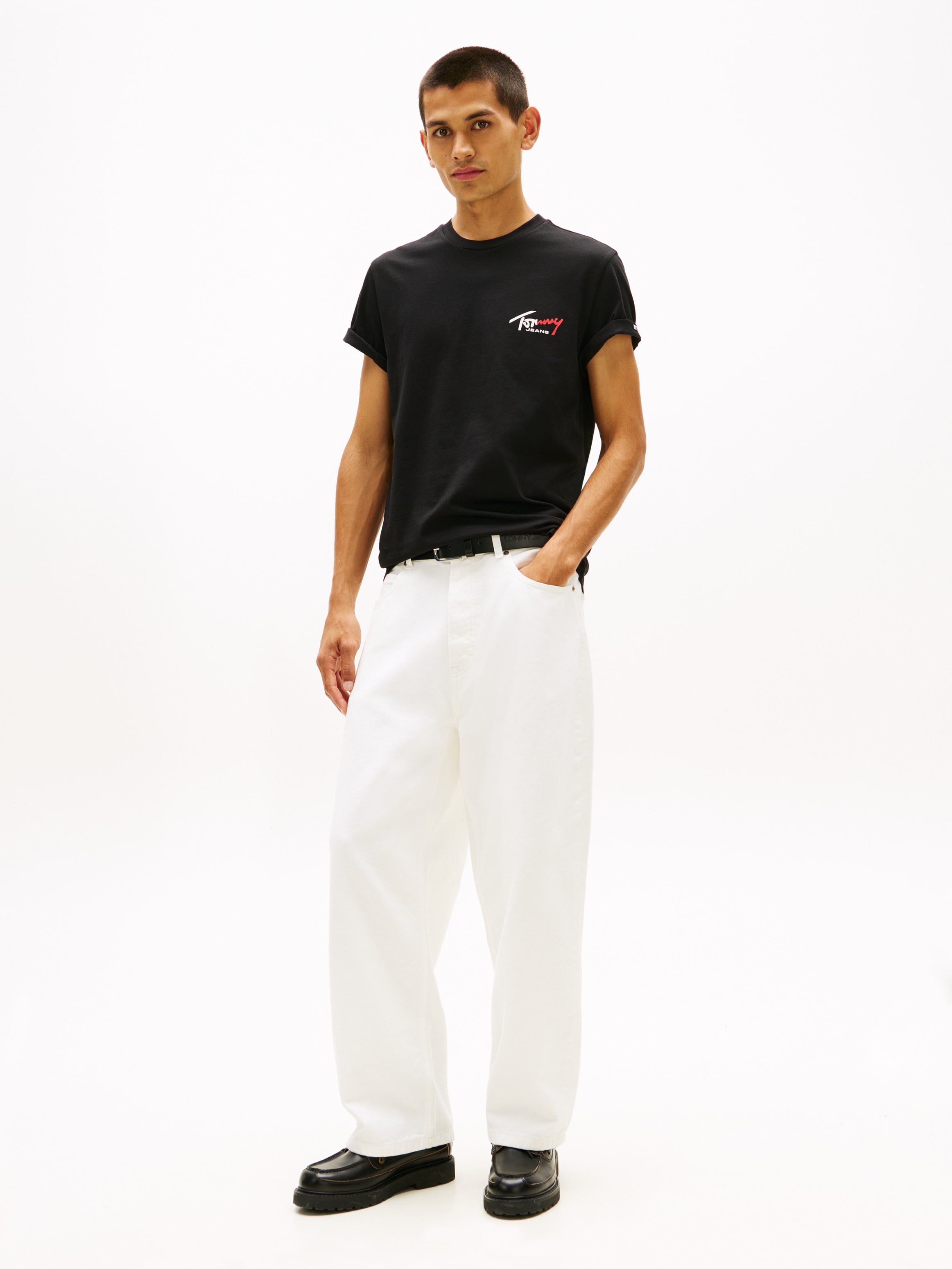 Tommy Jeans T-Shirt »TJM SLIM FIT SIGN CHEST« mit Markenprint