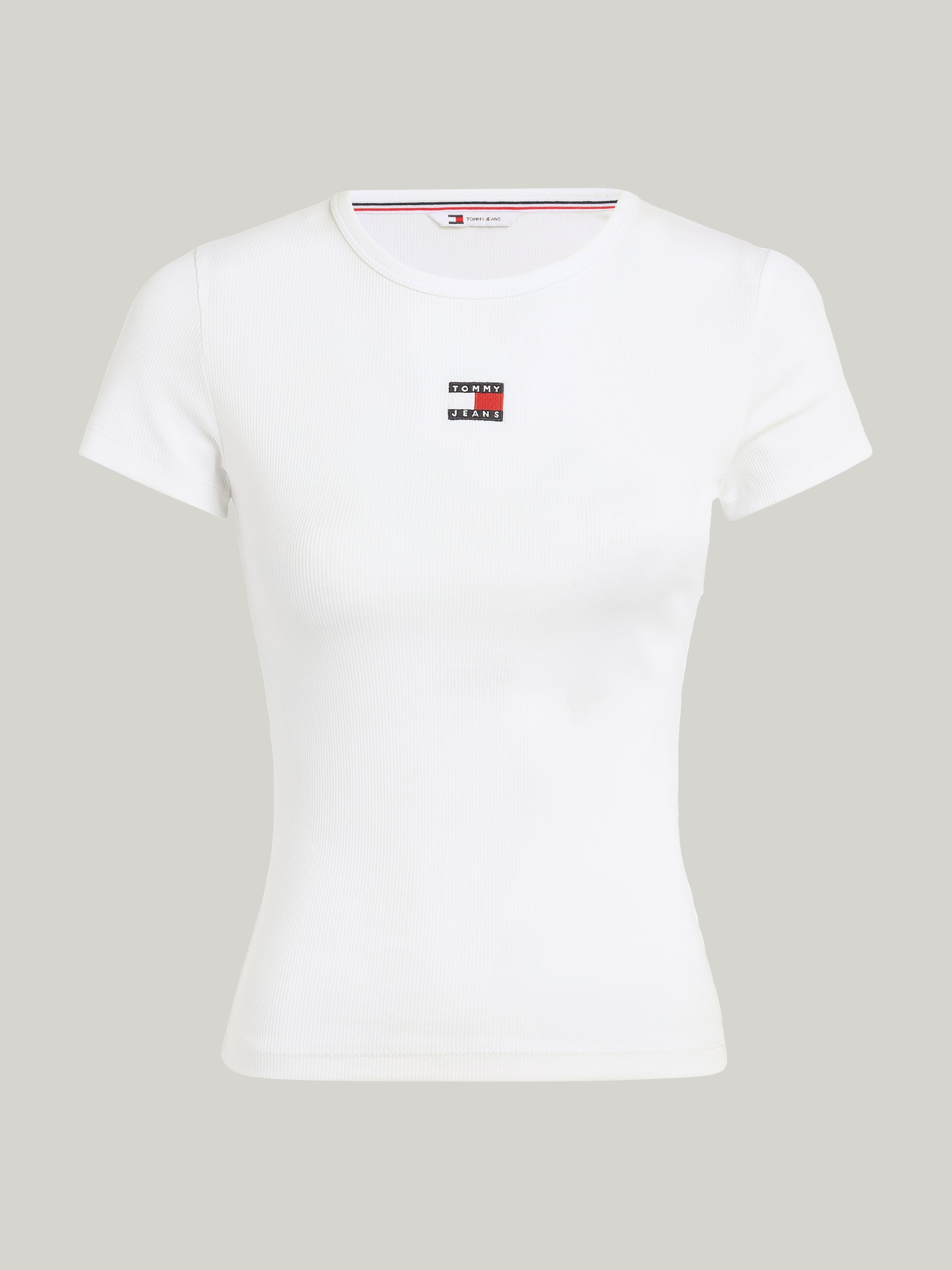 Tommy Jeans T-Shirt »TJW SLIM BADGE RIB TEE«, in Rippoptik