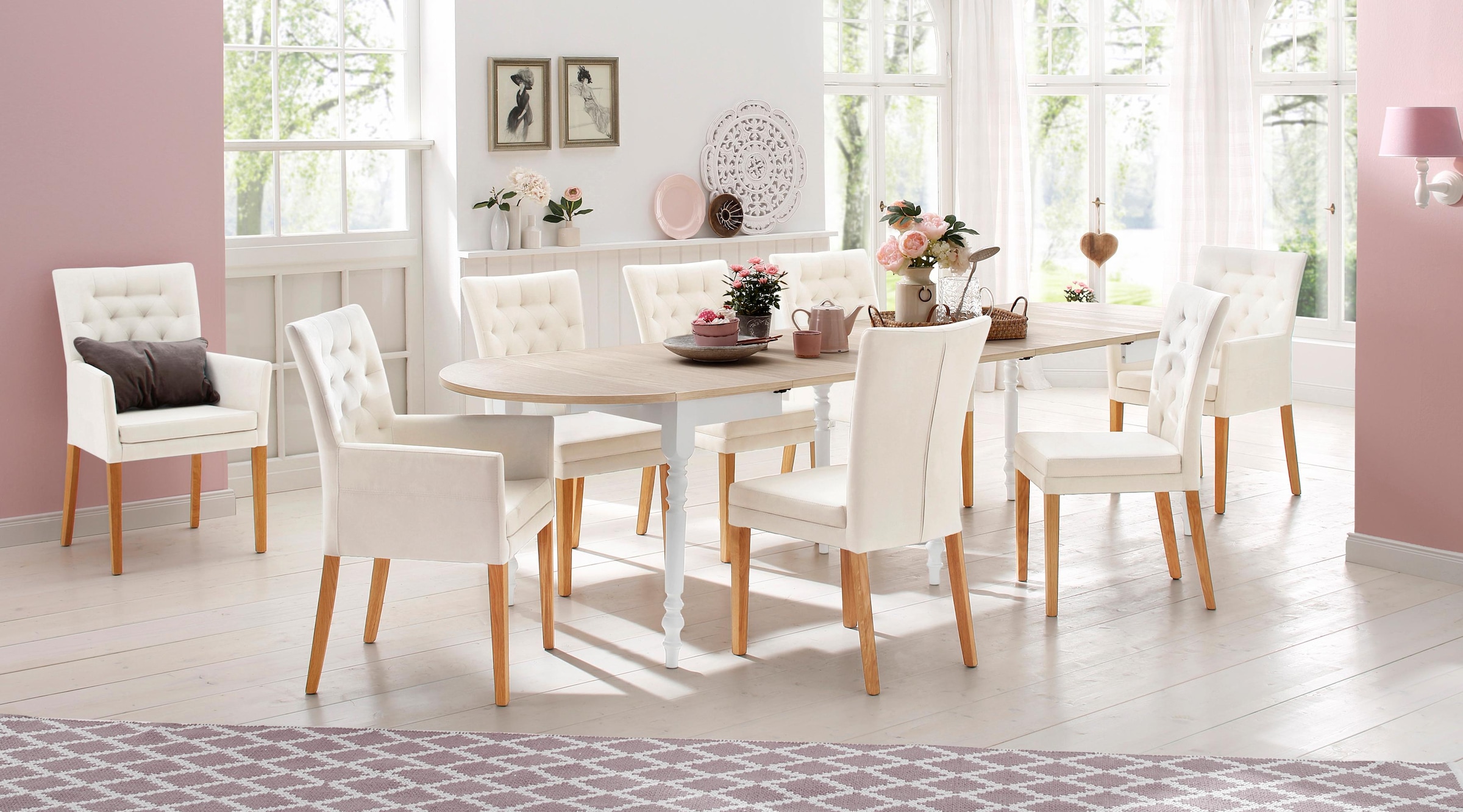 Home affaire Esszimmerstuhl »Colorado BESTSELLER Polsterstuhl«, (Set), 4 St., Luxus-Microfaser, Beine in eiche oder nussbaum. Im 2er, 4er oder 6er-Set
