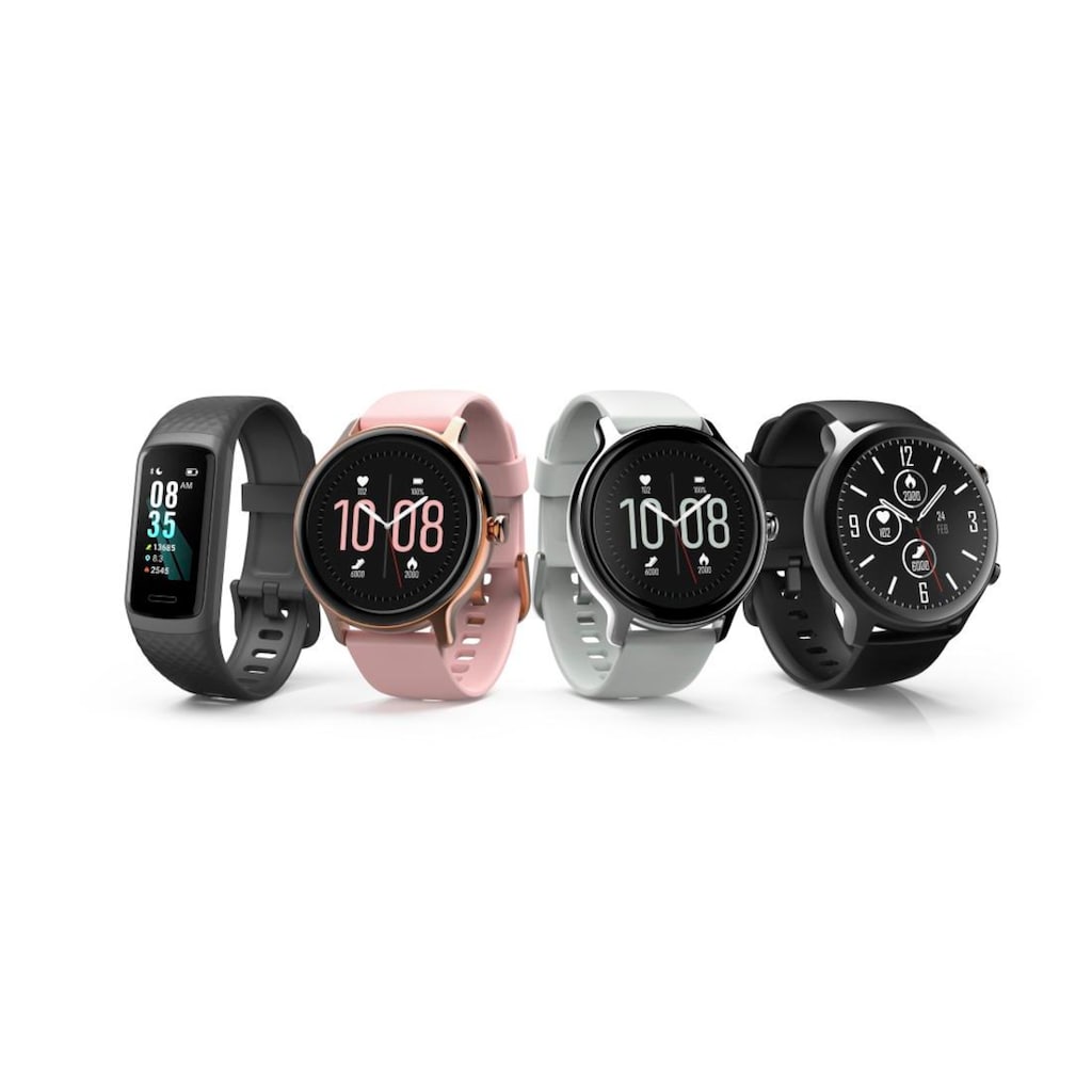 Hama Smartwatch »Smartwatch Herren GPS Pulsmessung, Blutsauerstoff, Herzfrequenz, Timer«, (Fitnesstracker, Schritte, Kalorien, Schlaf, Stress, Tempo, Musik, Uhr)