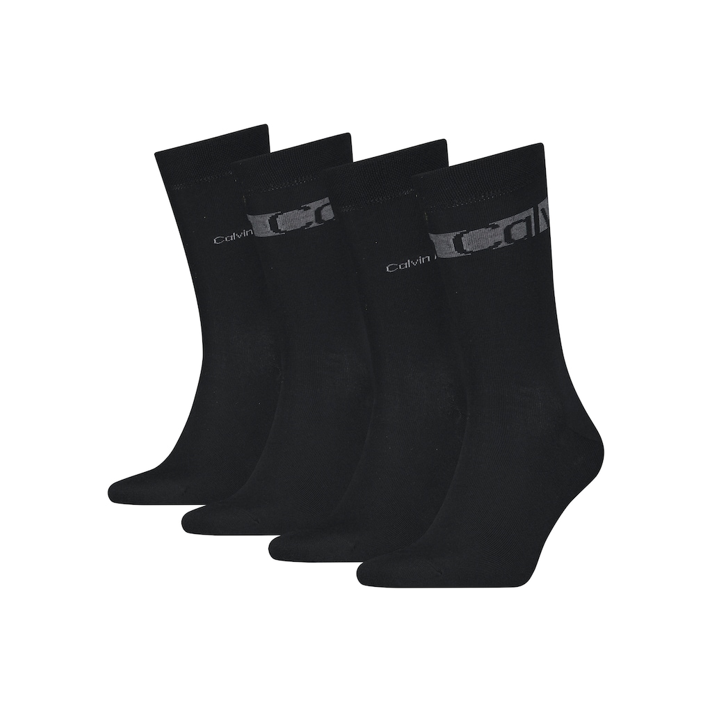 Calvin Klein Socken »CK MEN SOCK 4P STRIPES«, (Packung, 4 Paar), mit Coolmax®-Fasern für Feuchtigkeitsregulierung und Atmungsaktivität