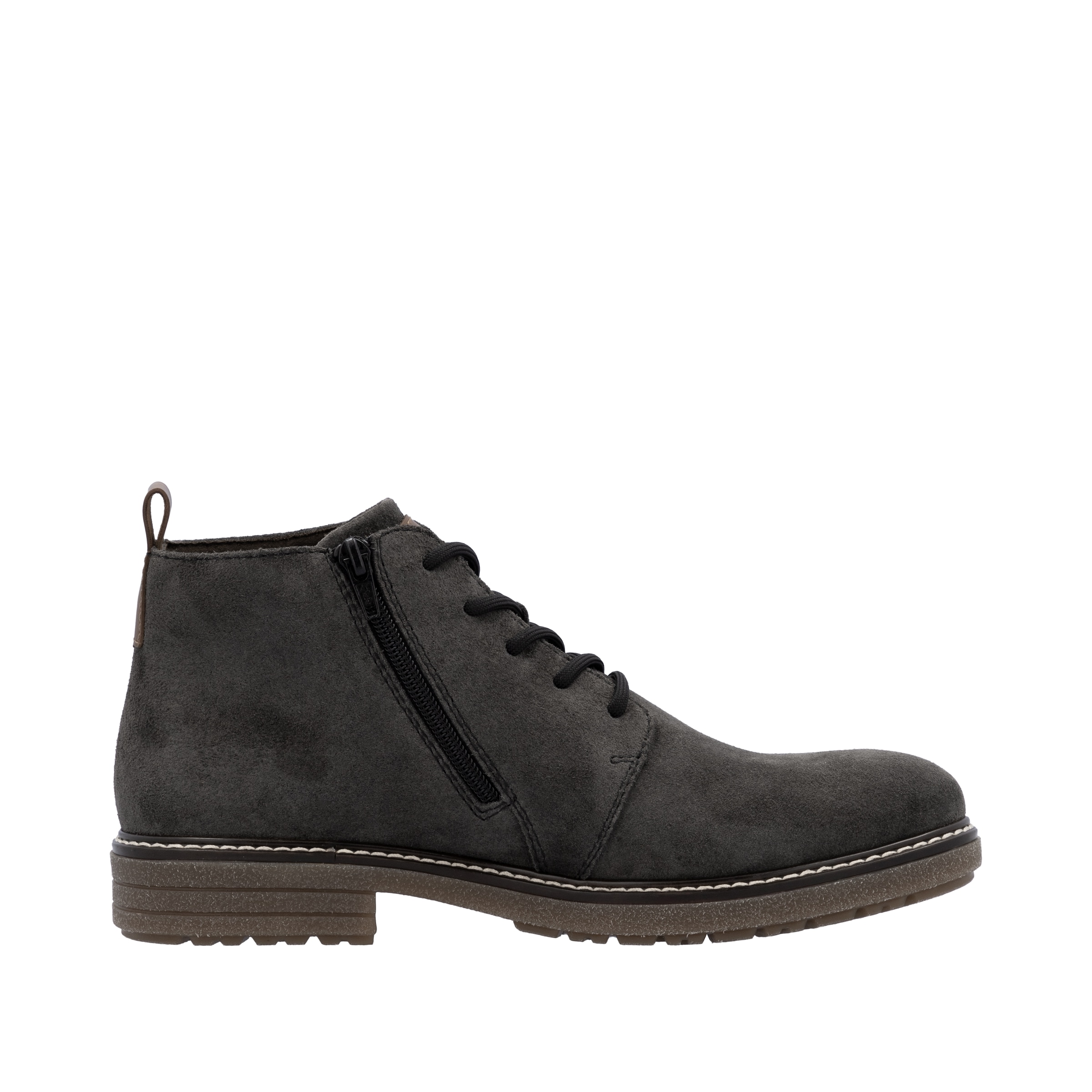 Rieker Schnürstiefelette, Schnürboots, Workerboots, Profilsohle, mit Anziehlasche