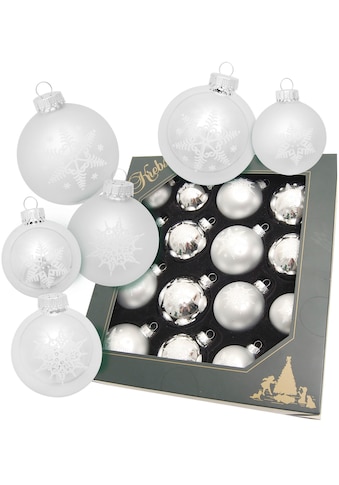 Weihnachtsbaumkugel »Schneeflocke silberfarben«, (Set, 16 St.)
