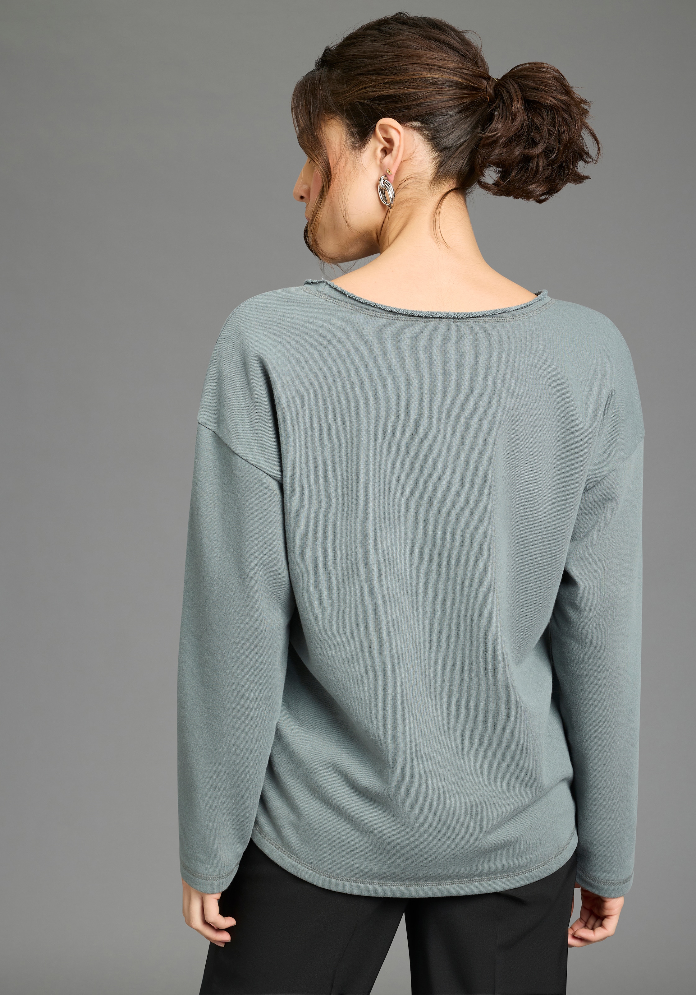 Laura Scott Longsweatshirt , mit Fransenkante
