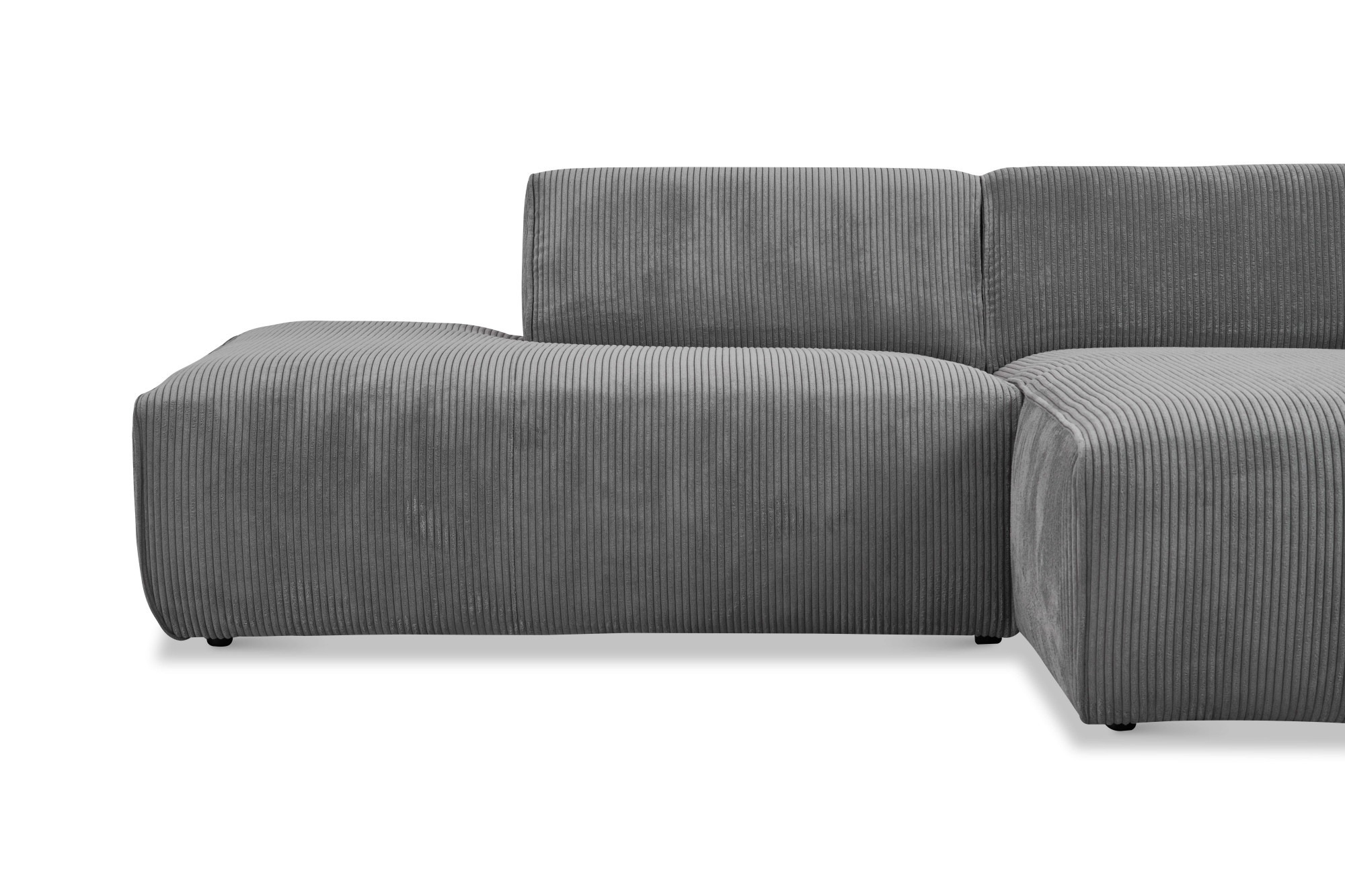 andas Ecksofa »Noord mit Kedernaht, Breite 227 cm«, Cord, Struktur, Webstoff, mit Wellenunterfederung, Massivholzrahmen