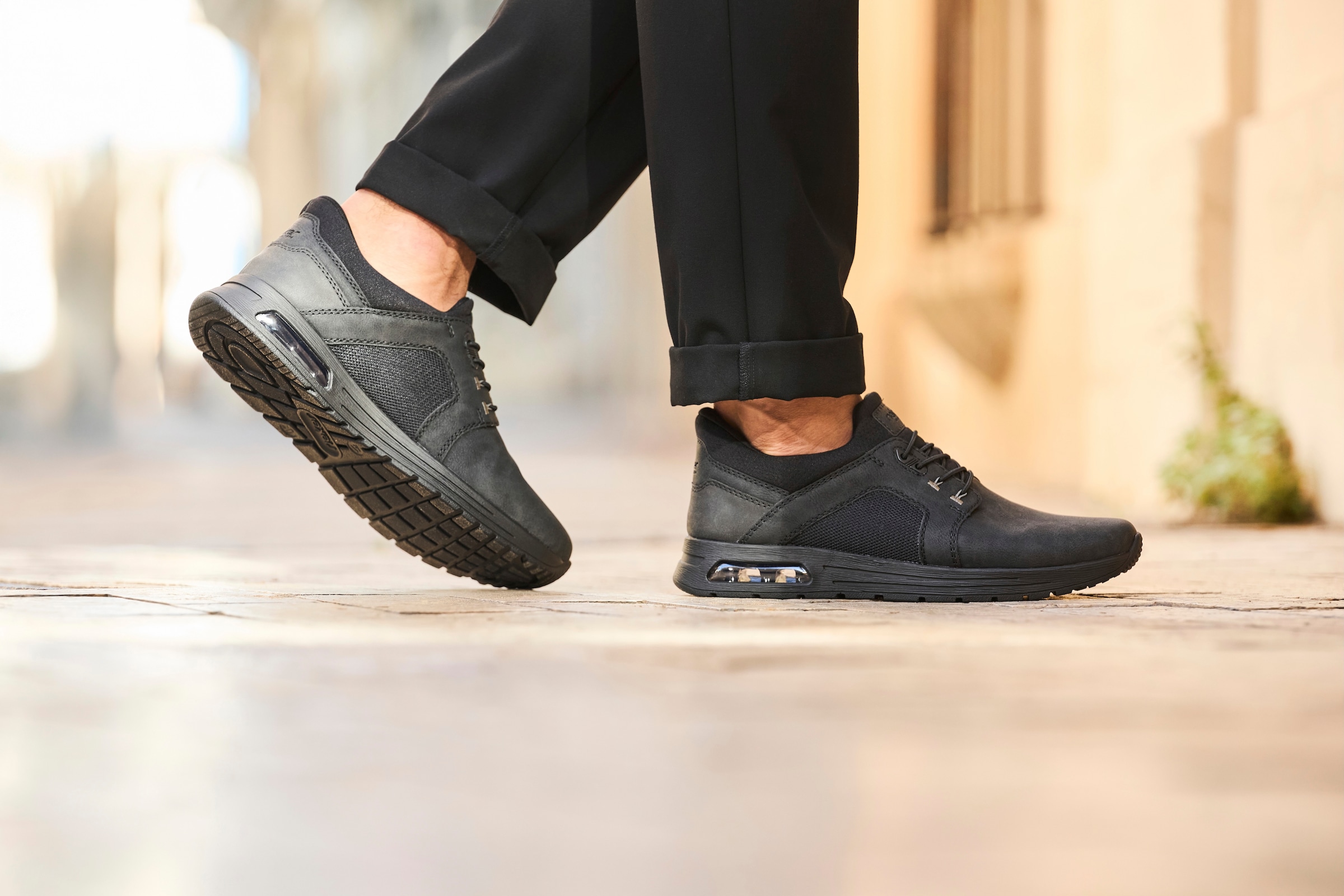 Rieker Slip-On Sneaker, Freizeitschuh, Halbschuh, Schlupfschuh mit gepolstertem Schaftrand