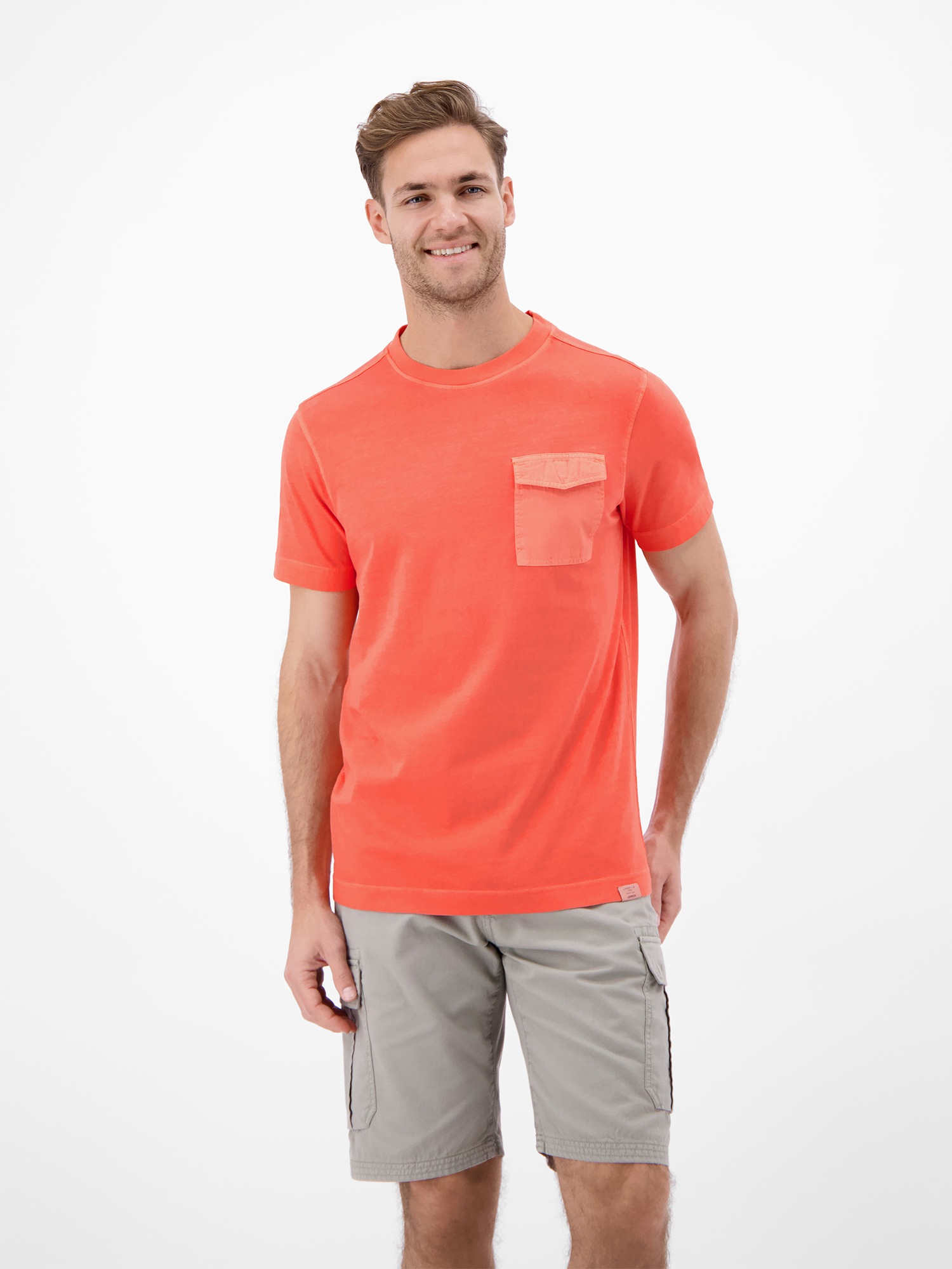 LERROS T-Shirt »T-Shirt mit O-Neck und Brusttasche«