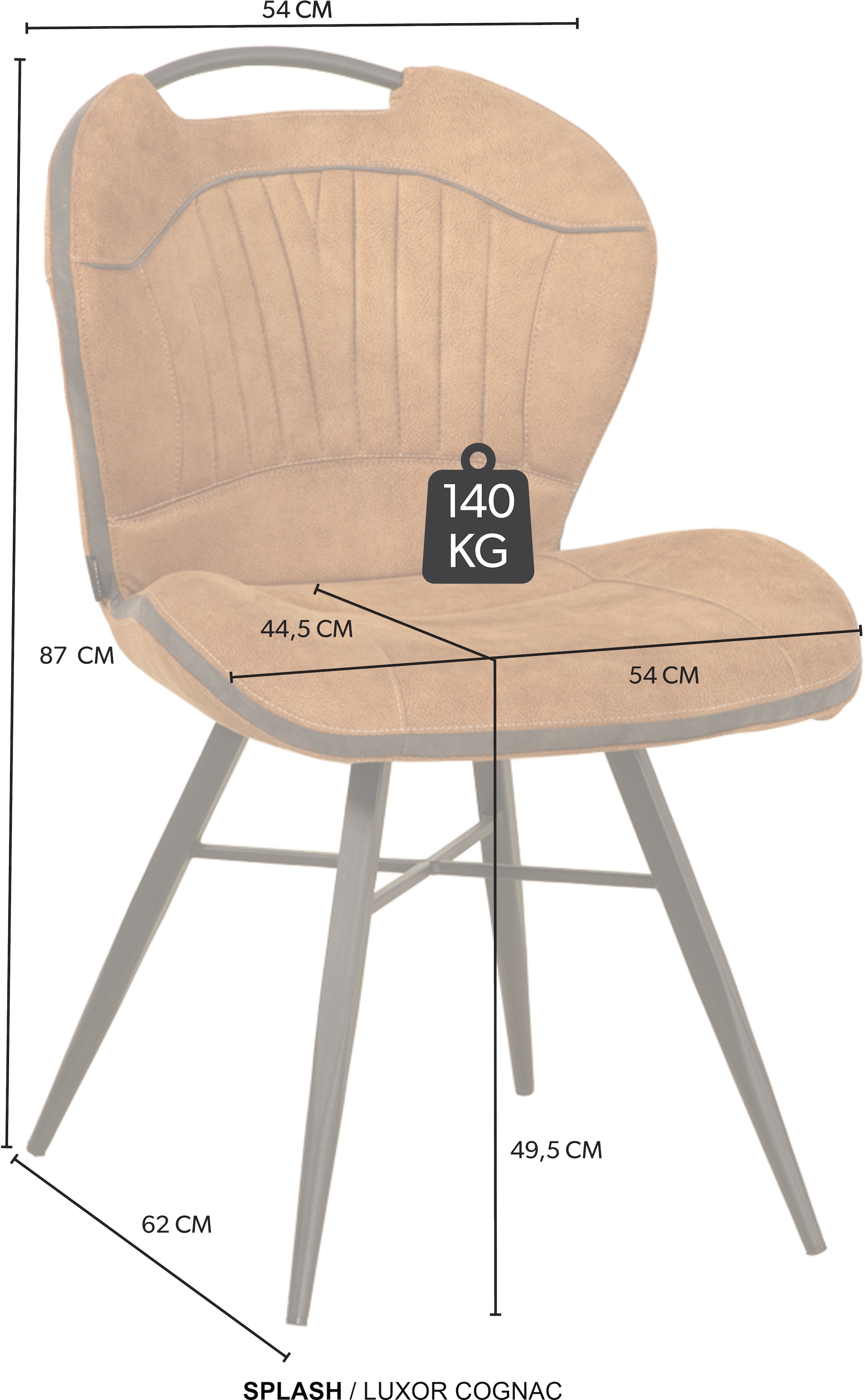 OMG Design Esszimmerstuhl »Splash« (Set) 2 Stk.Esszimmerstuhl, pflegeleichter Bezug, mit Handgriff