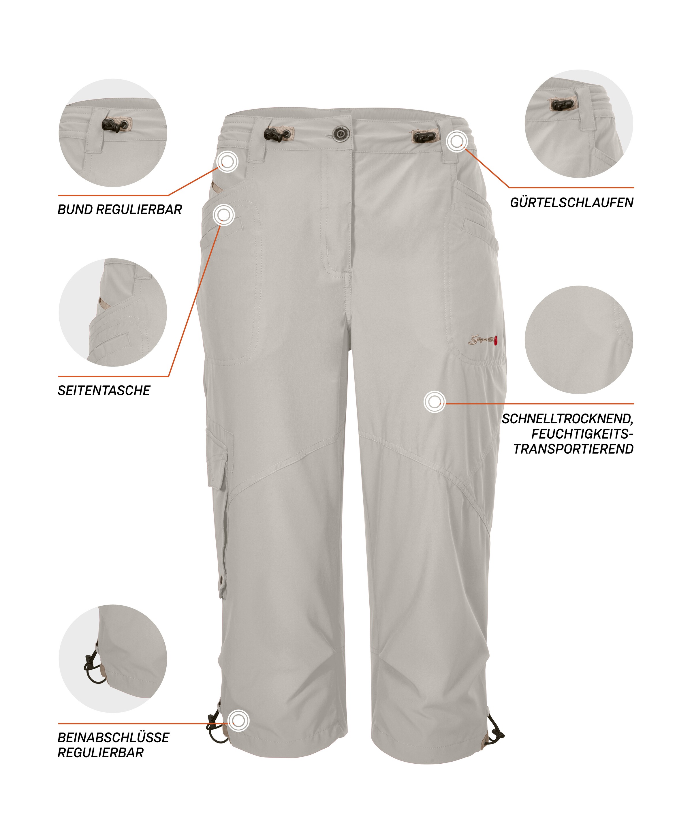 G.I.G.A. DX by killtec 3/4-Hose »GS 31 WMN PNTS«, Schnelltrocknende Caprihose mit verstellbaren Kordelzügen