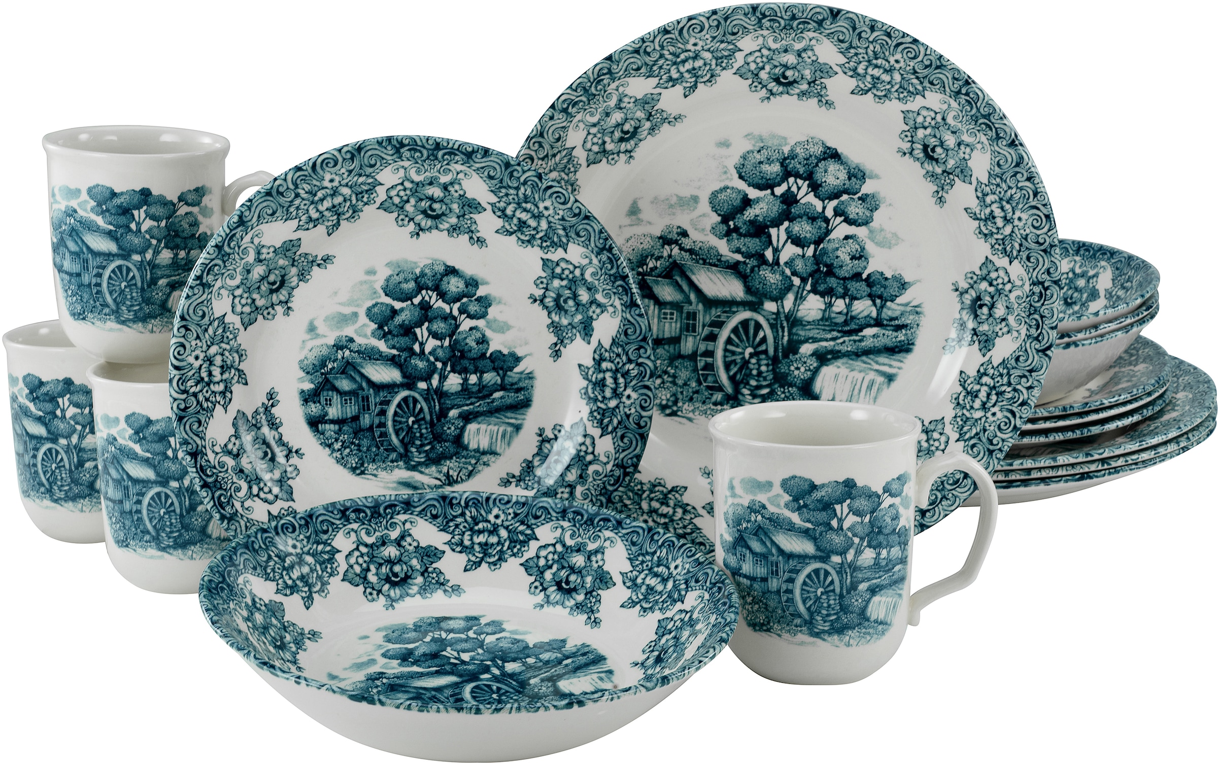 CreaTable Kombiservice (Set, 16 16 Personen bei Klassiker, Personen), Wassermühle«, und im »Geschirr-Set Set, für Tafelservice 4 OTTO tlg., Kaffeeservice 4 Service, für Teile, online