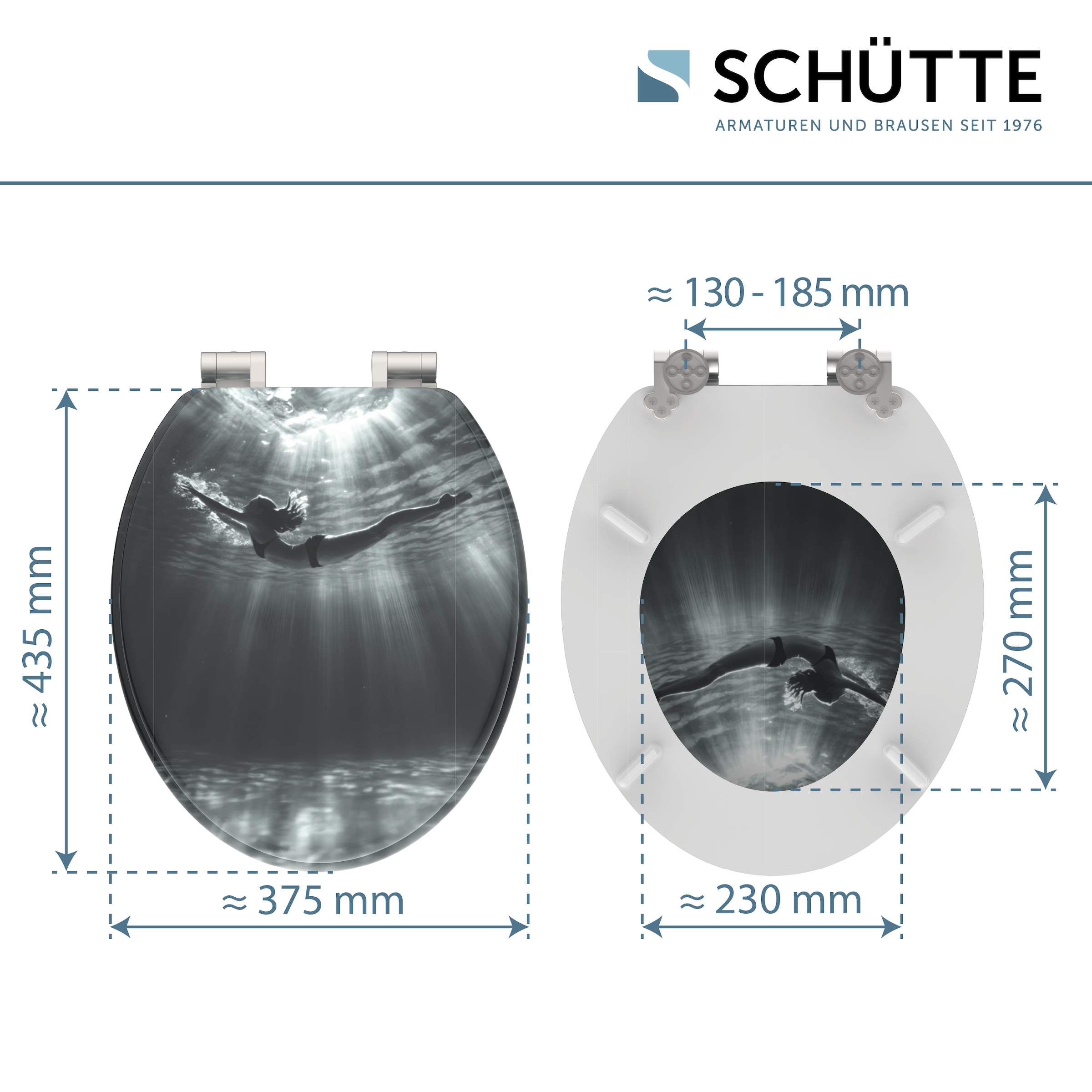 Schütte WC-Sitz »DEEP DIVE«, aus MDF mit Absenkautomatik, kratzfest und bruchsicher