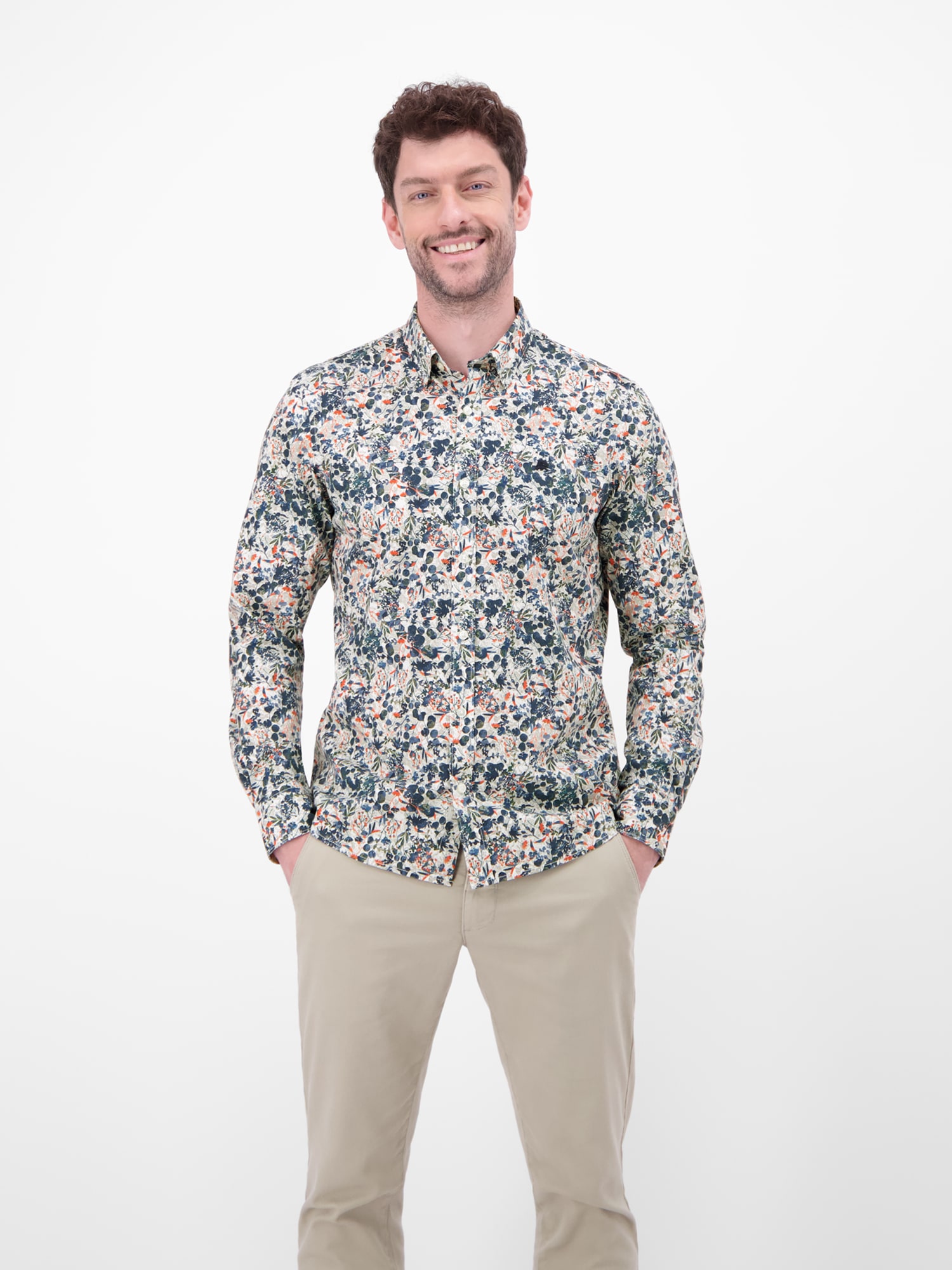 LERROS Langarmhemd »Langarmhemd mit floralem Alloverprint«