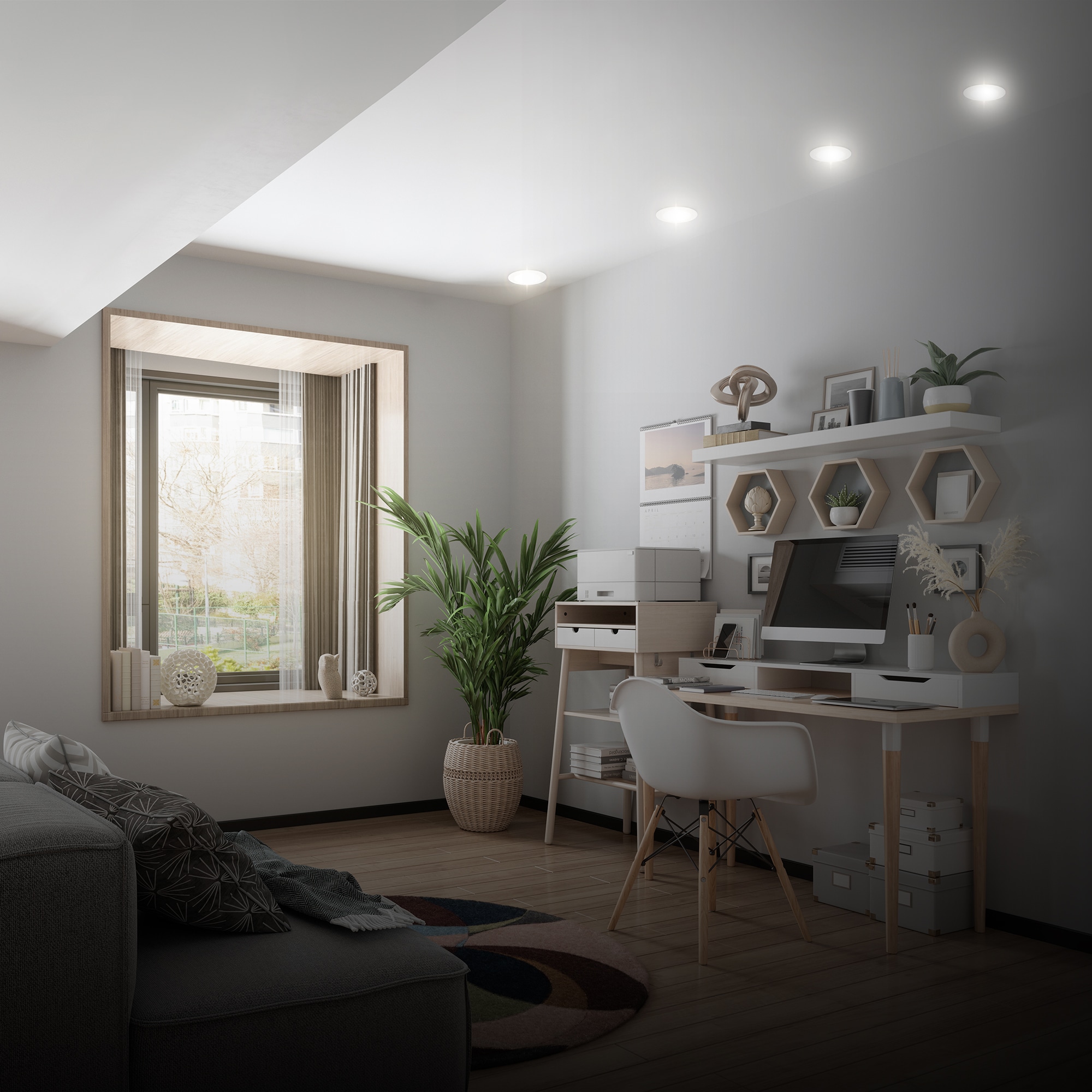 B.K.Licht Einbauleuchte »BK_EL1619 5er Set LED Einbaustrahler, Ultraflach, IP20 Deckenspots« LED-Modul 5 Stk. Neutralweiß 4.000 K, 660Lm, 6W, Kunststoff, 12 x 2,8 cm, Weiß