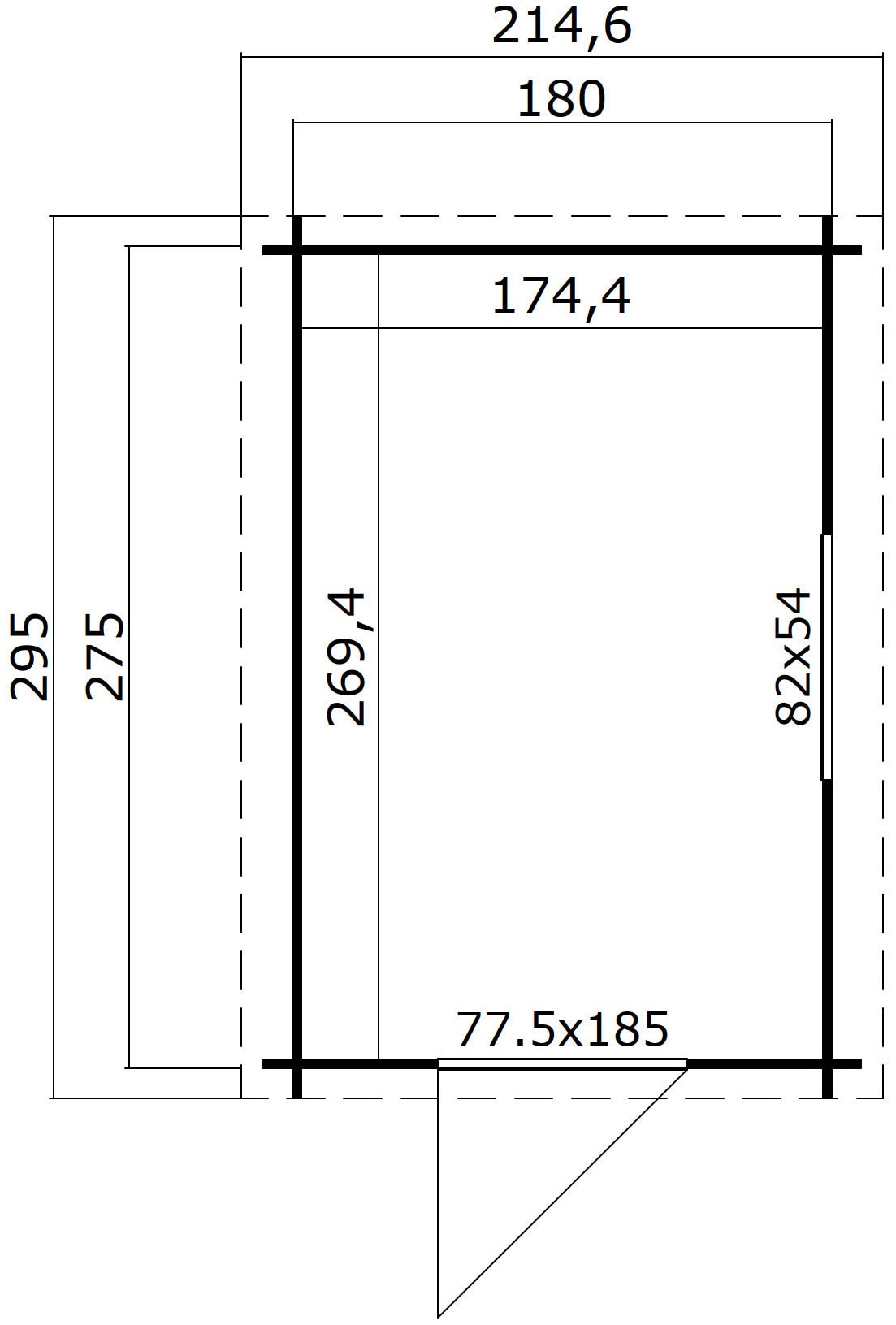 LASITA MAJA Gartenhaus »Jura 2« Blochbohlenhaus 28mm, Fundamentmass 1800x2750 , Schwedenrot