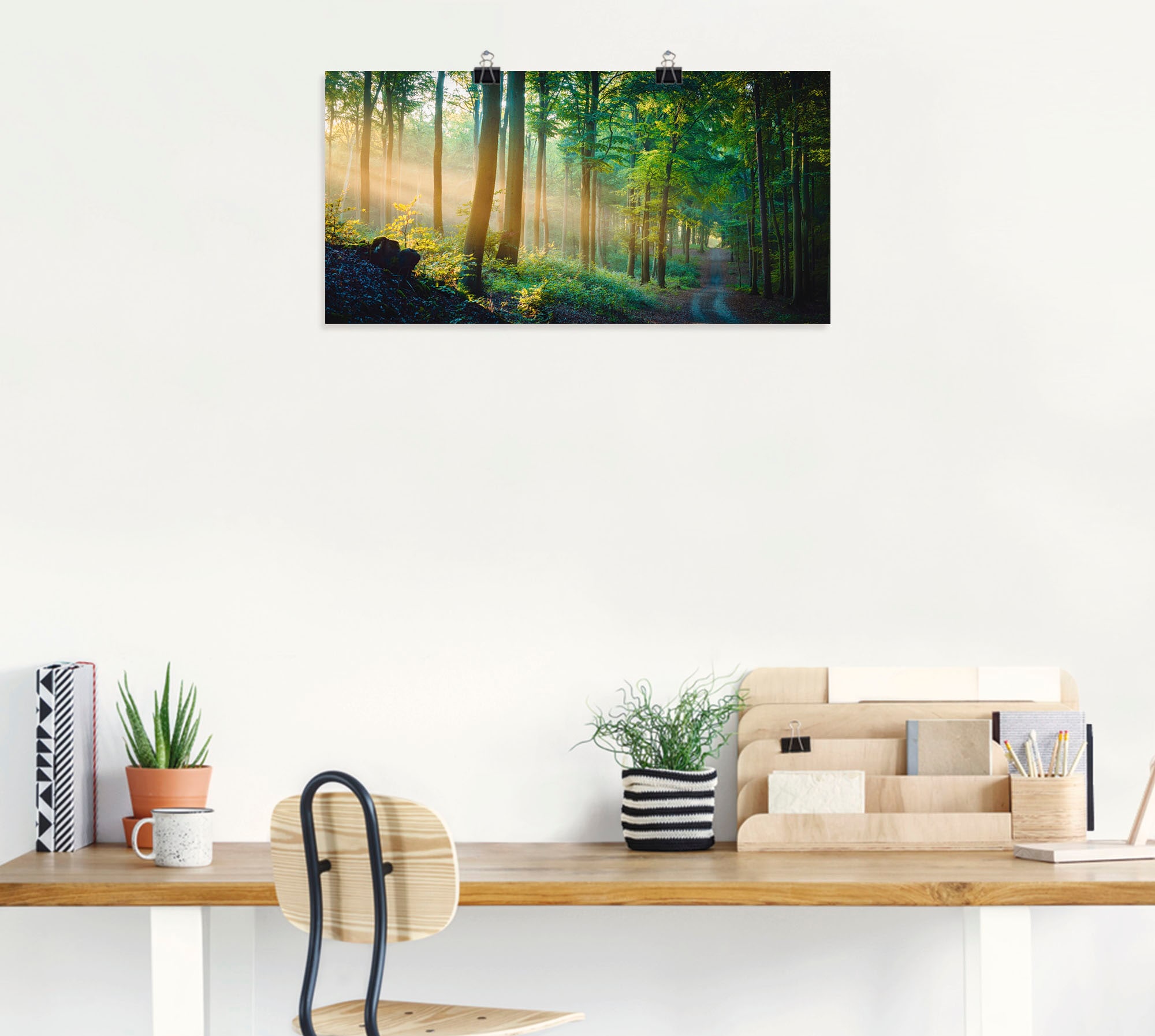 Artland Wandbild »Herbstmorgen im Wald«, Waldbilder, (1 St.), als Alubild, Outdoorbild, Leinwandbild, Poster in verschied. Größen
