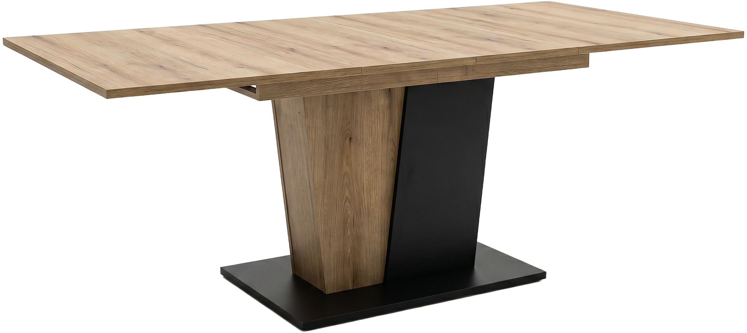 OTTO home Esstisch »MONOLITH, ausziehbar 150 -230 cm, inklusive 2x 40 cm Einlegeplatte« V-Gestell mit Bodenplatte, Tisch, Küchentisch, Esszimmer, Küche