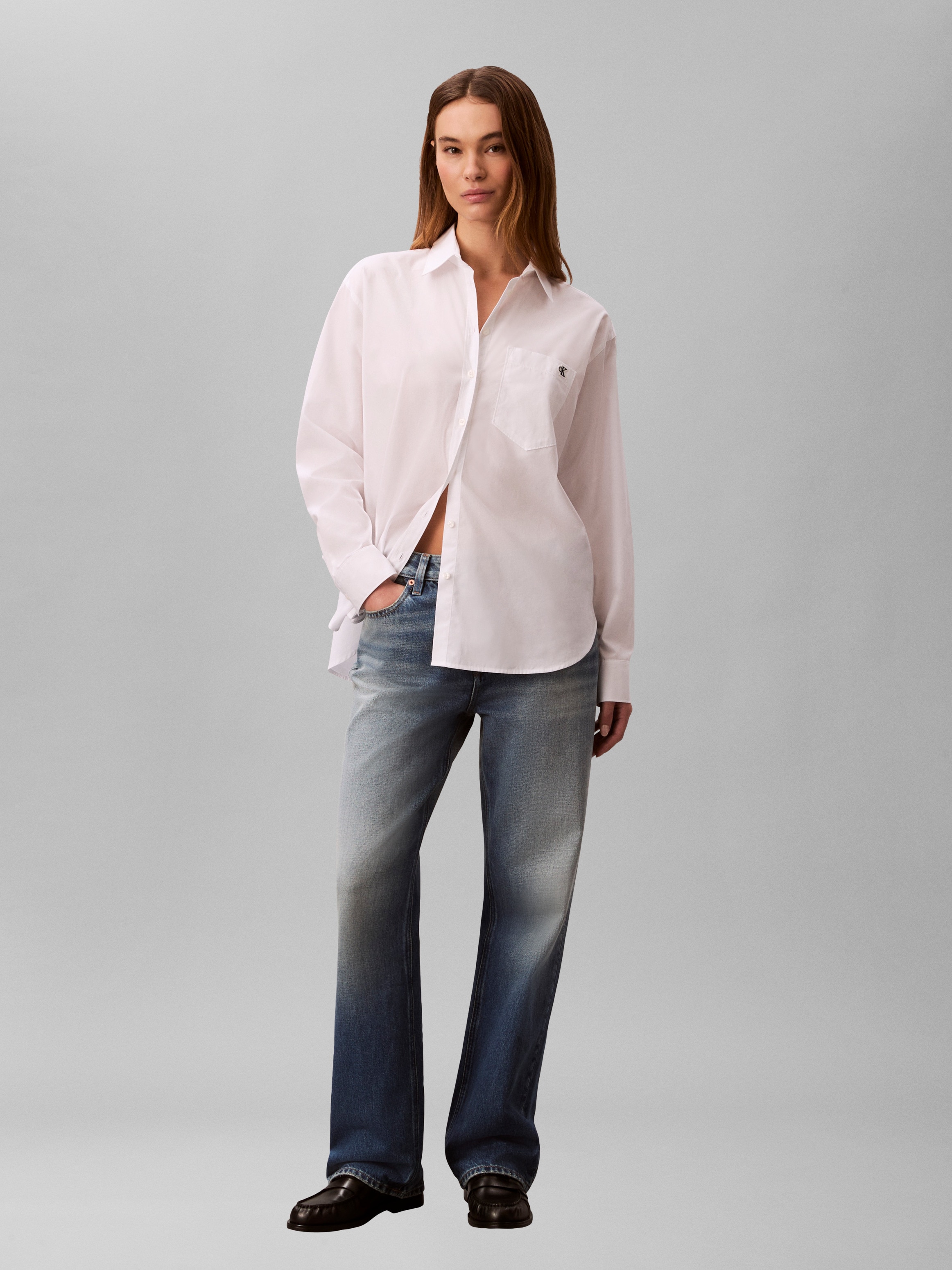 Calvin Klein Jeans Hemdbluse »COTTON POPLIN RELAXED SHIRT« Regular fit mit Brusttasche