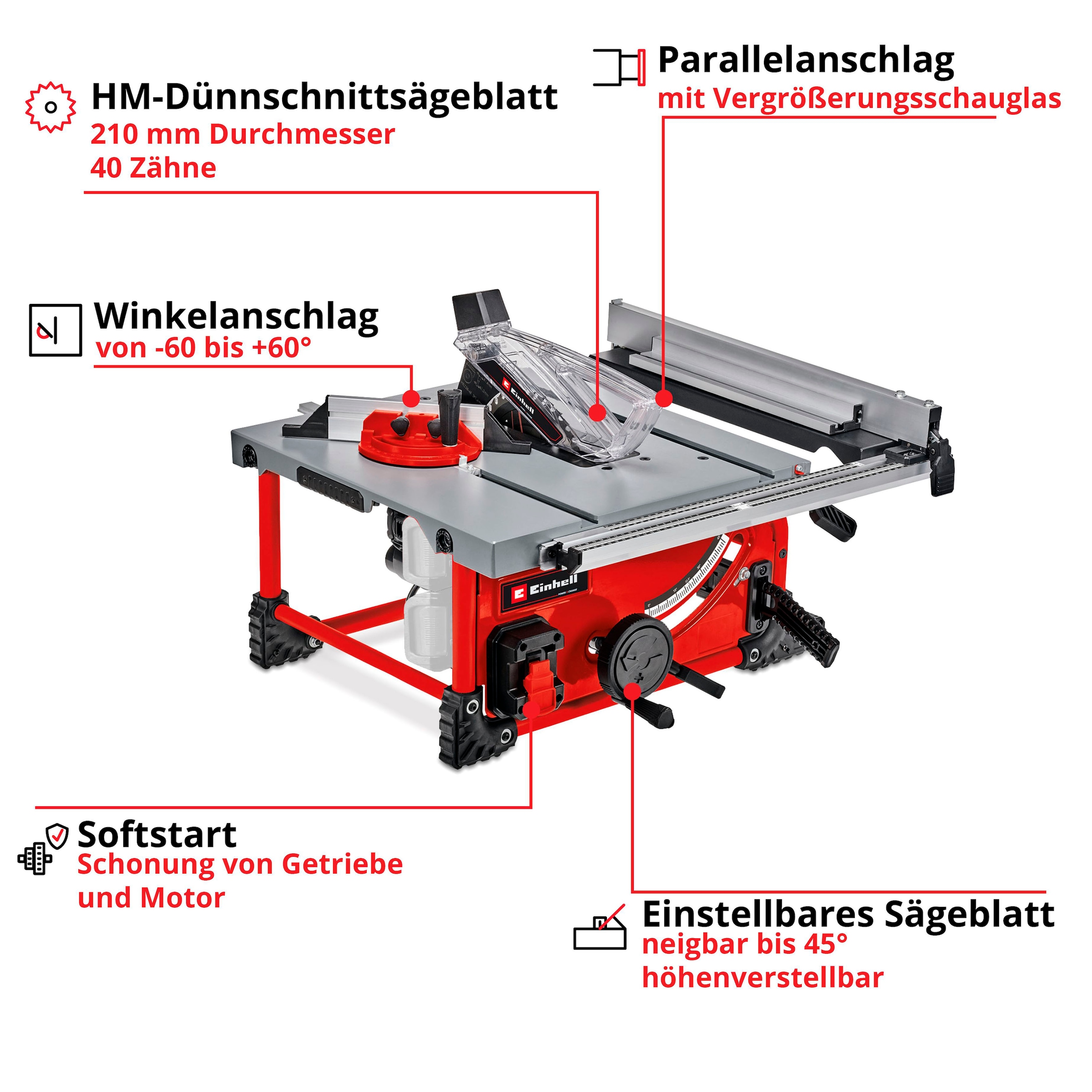 Einhell Akku-Tischkreissäge »TE-TS 36/210 Li-Solo«