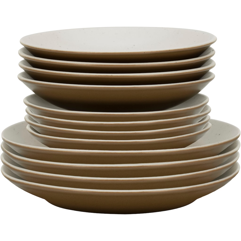 CreaTable Teller-Set »Geschirr-Set Sand Dunes«, (Set, 12 tlg., Tafelservice für 4 Personen)