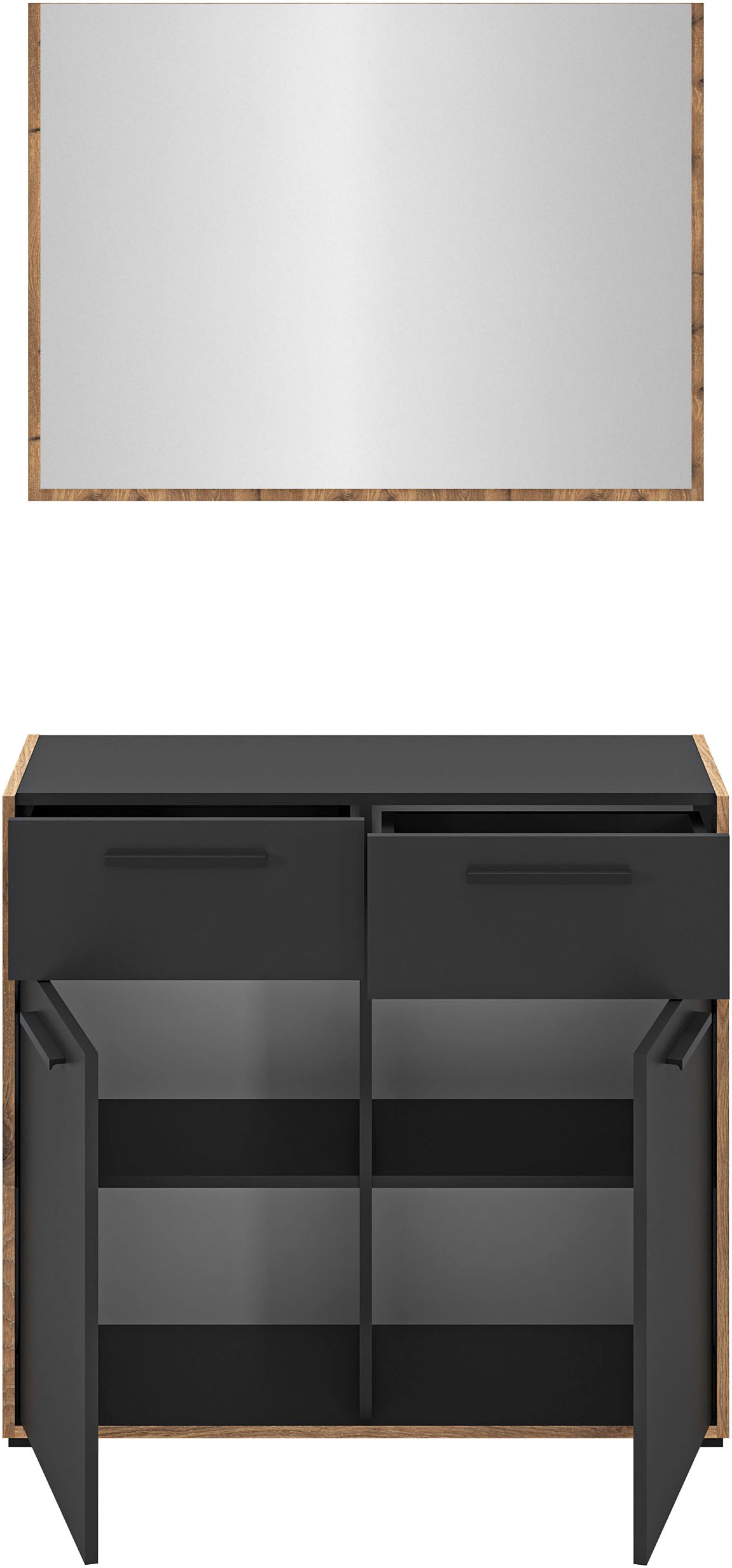 INOSIGN Garderoben-Set »MUSTA, 2-teilig, bestehend aus: Kommode & Garderobenspiegel«