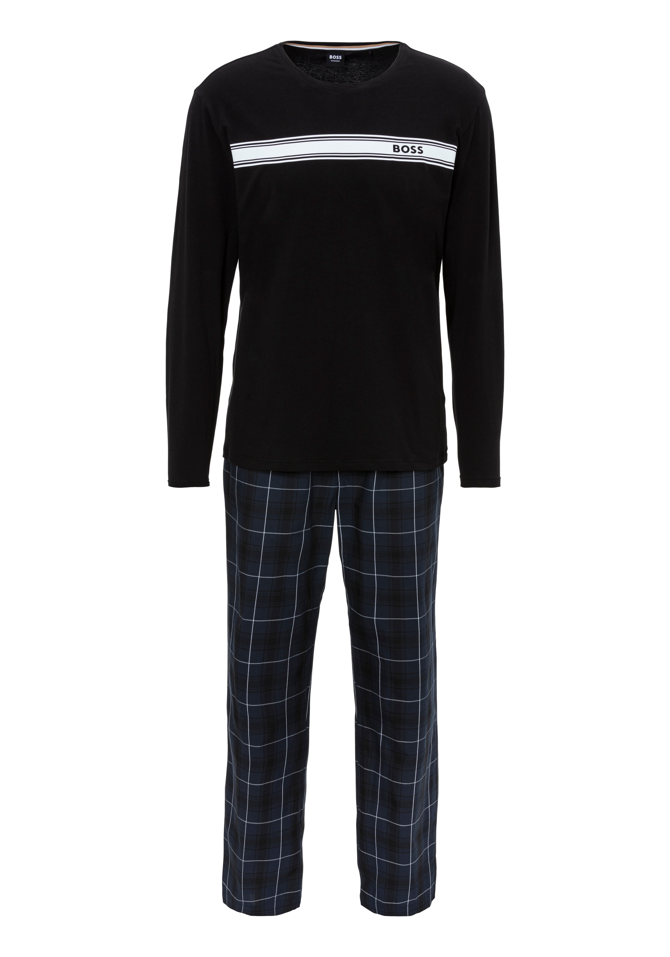 Pyjama »Urban Long Set 10«, (Set, 2 tlg.), mit kontrastfarbenen Logo