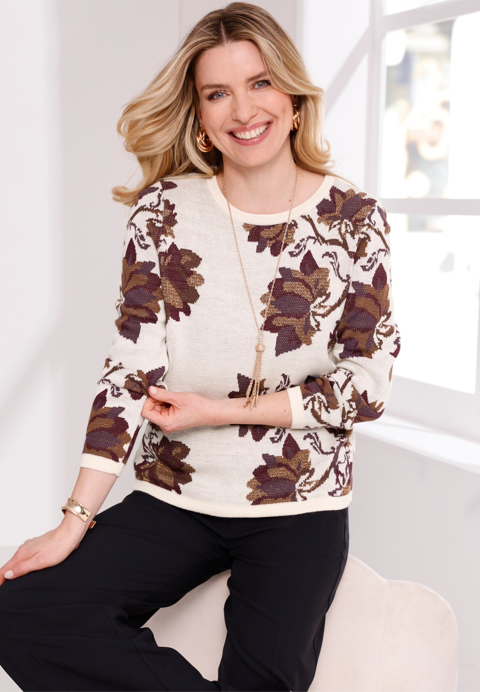 Sieh an! Strickpullover »Jacquard-Pullover Jacquard-Pullover«