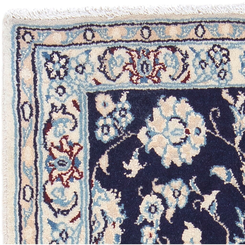 morgenland Hochflor-Läufer »Nain Blumenmuster Blu scuro 400 x 77 cm«, rechteckig