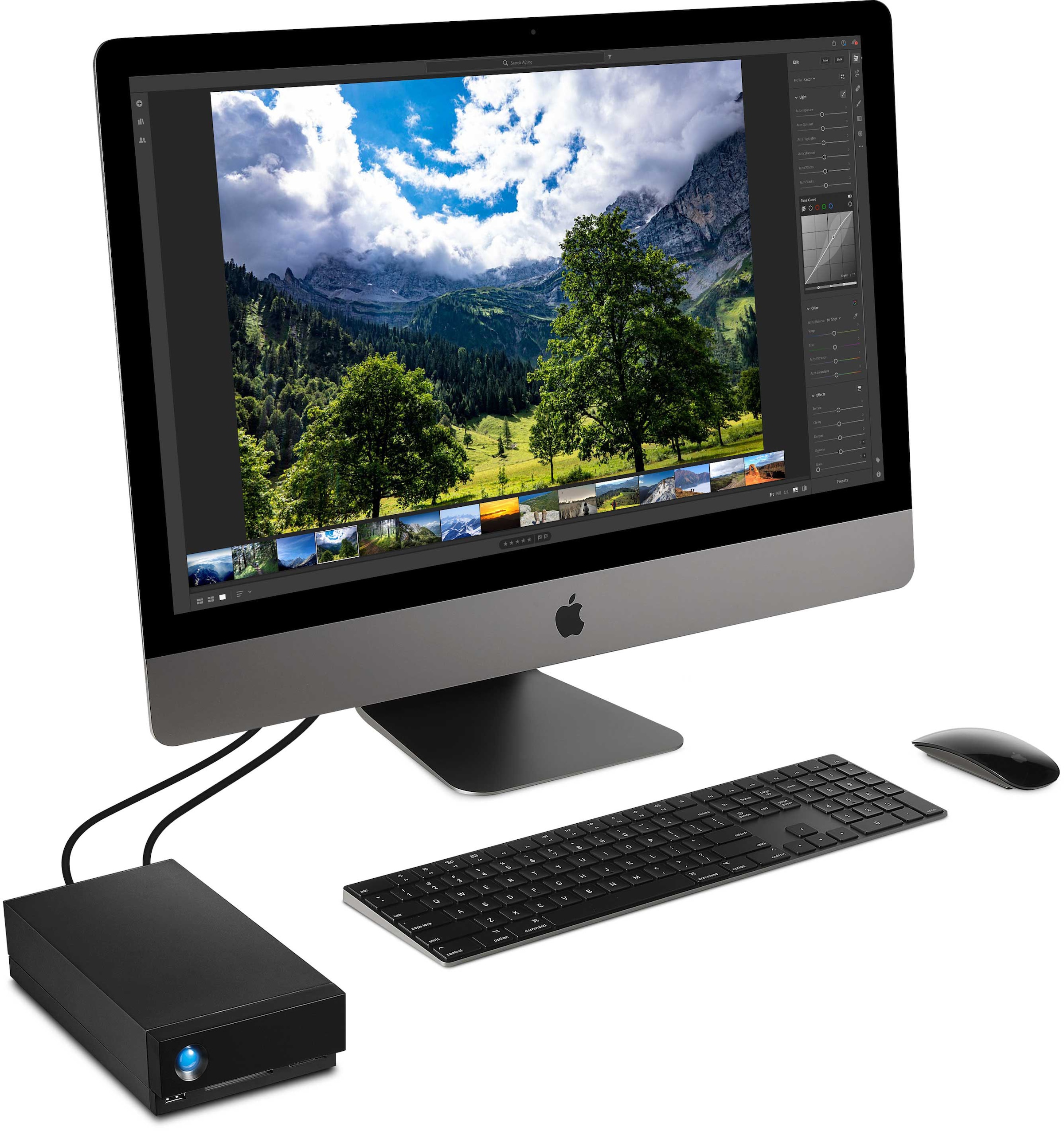 LaCie HDD-NAS-Festplatte »1big Dock«, Anschluss Thunderbolt 3-DisplayPort-SD-/CF-Kartensteckplätze-USB