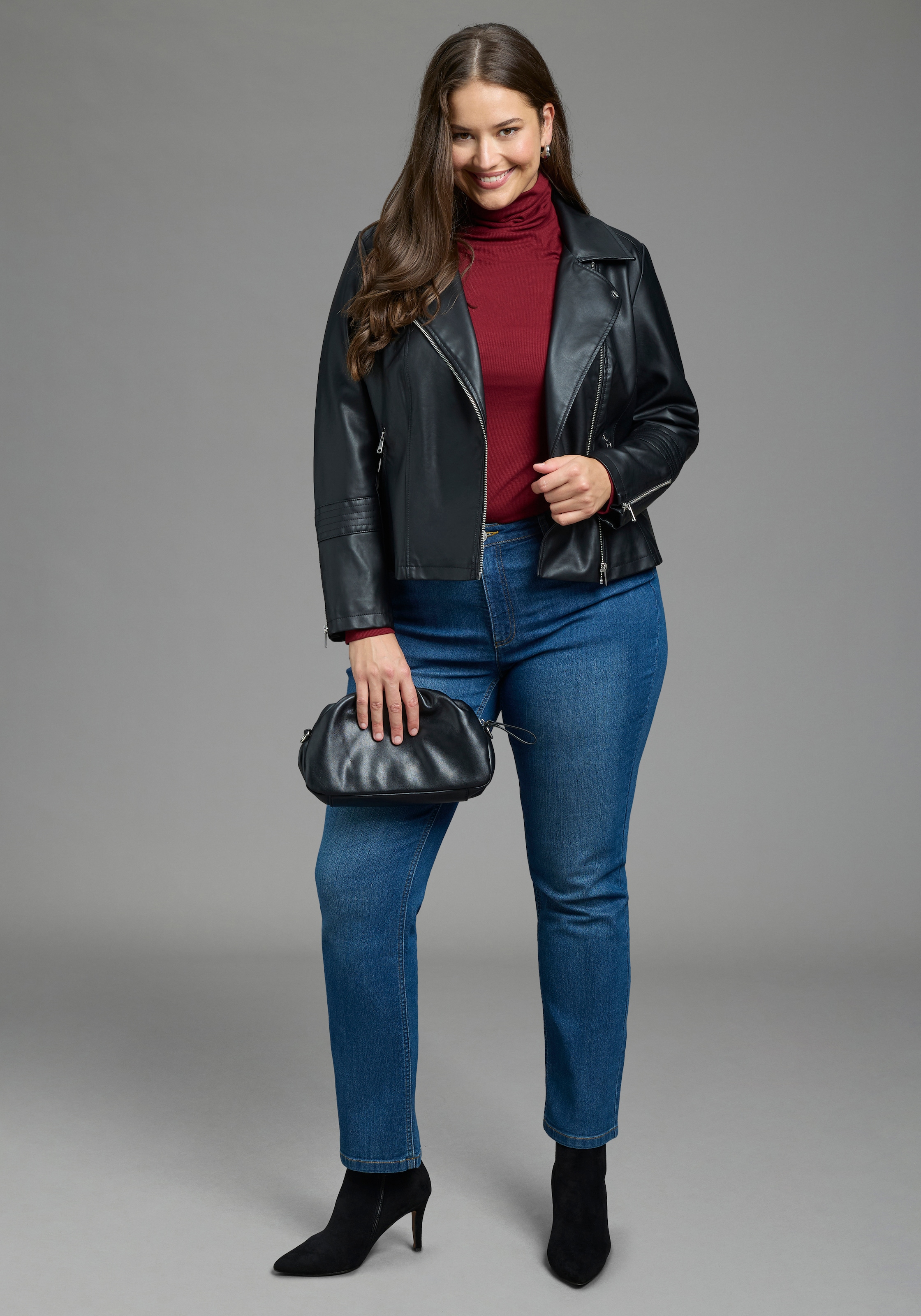 Laura Scott CURVE Rollkragenshirt »im Sparset, aus weichem Rippenmaterial« figurbetonte Passform, hüftbedeckende Länge, aus Viskosemischung
