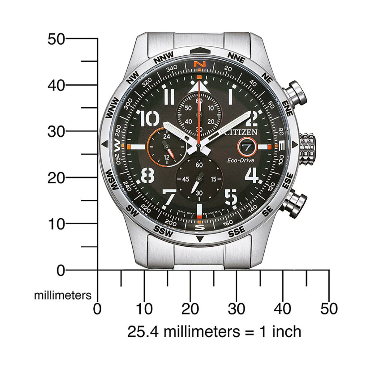 Citizen Chronograph, Armbanduhr, Herrenuhr, Solar, Stoppfunktion, Edelstahlarmband