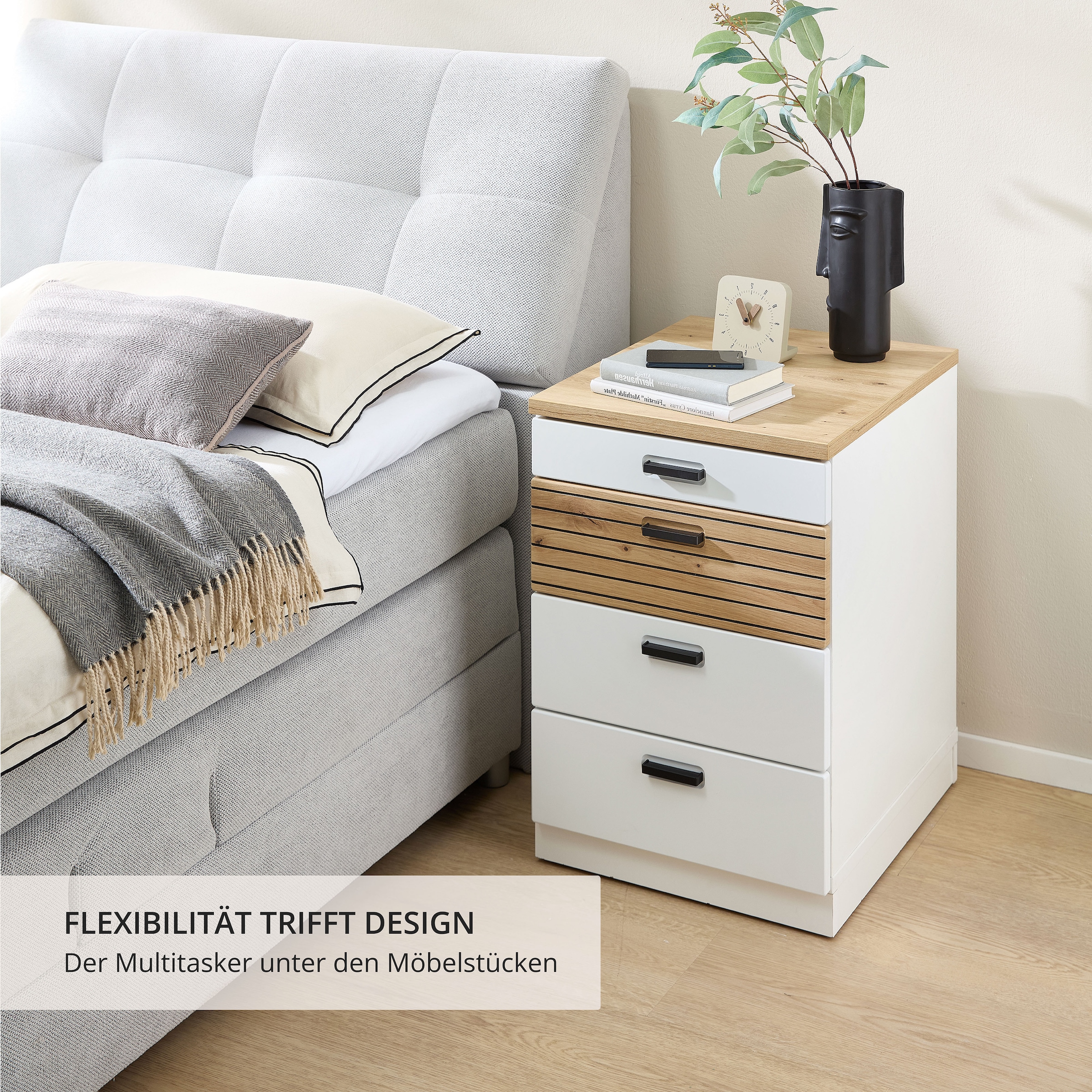 Innostyle Rollcontainer »Rollcontainer Glenn, 45 x 66 x 55 cm (B/H/T)« 1 Stk. tlg. inkl. Filzeinlage, 4 Rollen(2 mit Bremsen) oder Sockel, SK Soft-Close