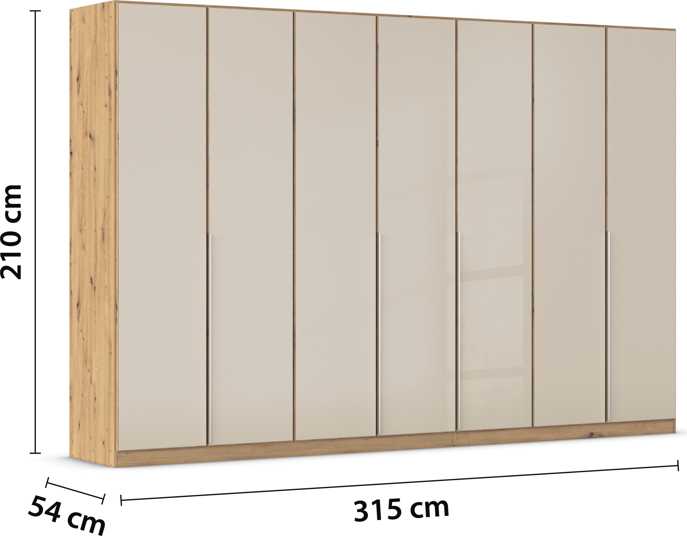 rauch Drehtürenschrank »Kleiderschrank Kleiderschränke Schrank Garderobe AGORDO mit Glasfront«, (in zwei Griff-Farben), durchdachte Innenausstattung, in 6 Breiten und 2 Höhen MADE IN GERMANY